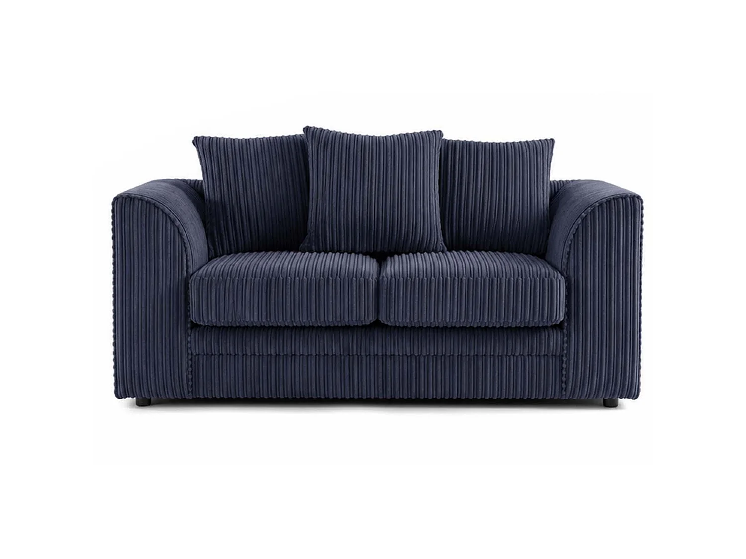 Luxor 2 Seater Sofa Scatter Back Fabric Jumbo Cord Navy Blue