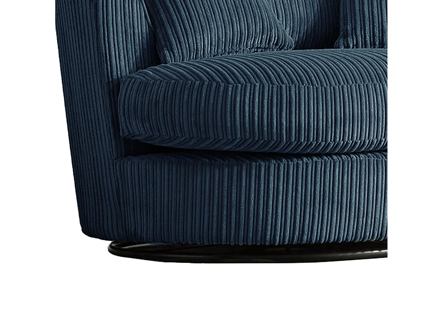 Luxor Navy Blue Cord Single Seater Rotating Swivel Chair Living Room