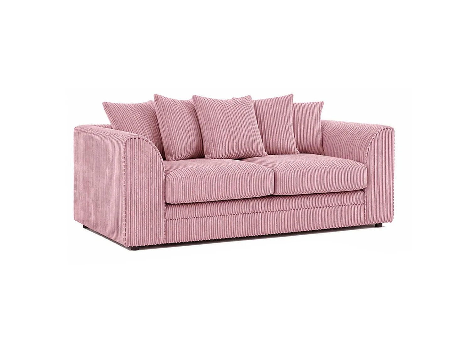 Luxor 3 Seater Sofa Scatter Back Fabric Jumbo Cord Pink