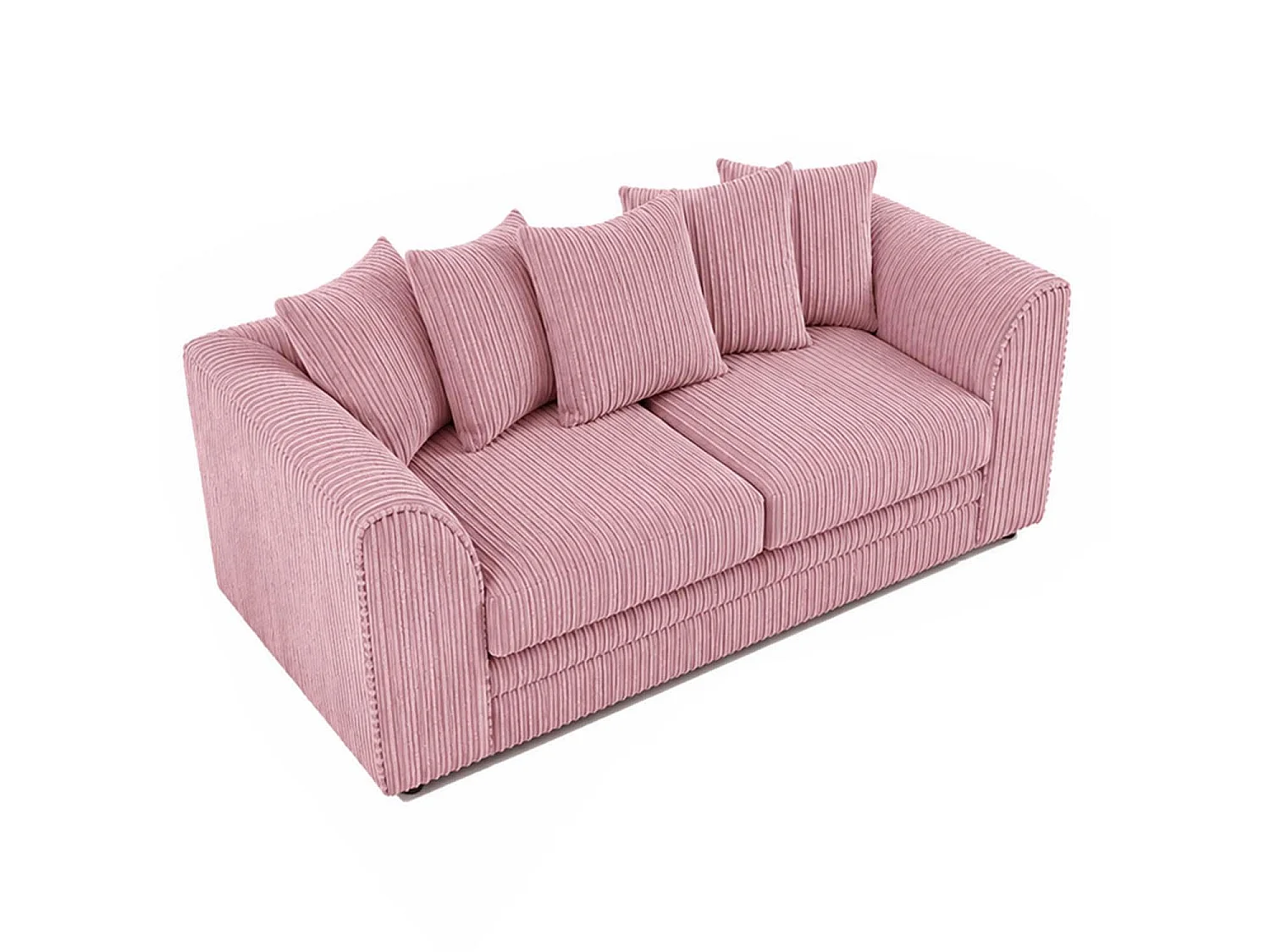 Luxor 3 Seater Sofa Scatter Back Fabric Jumbo Cord Pink
