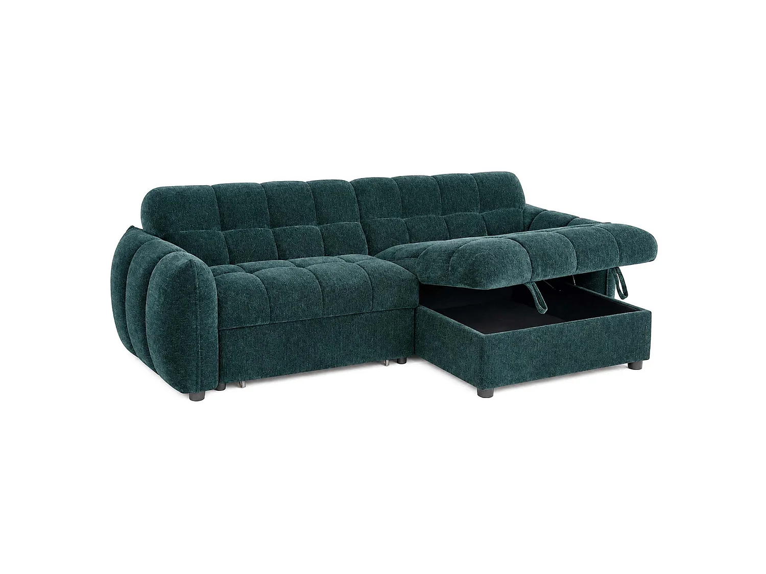 Fenton Teal Universal Corner Sofa Bed with Storage Chaise Chenille