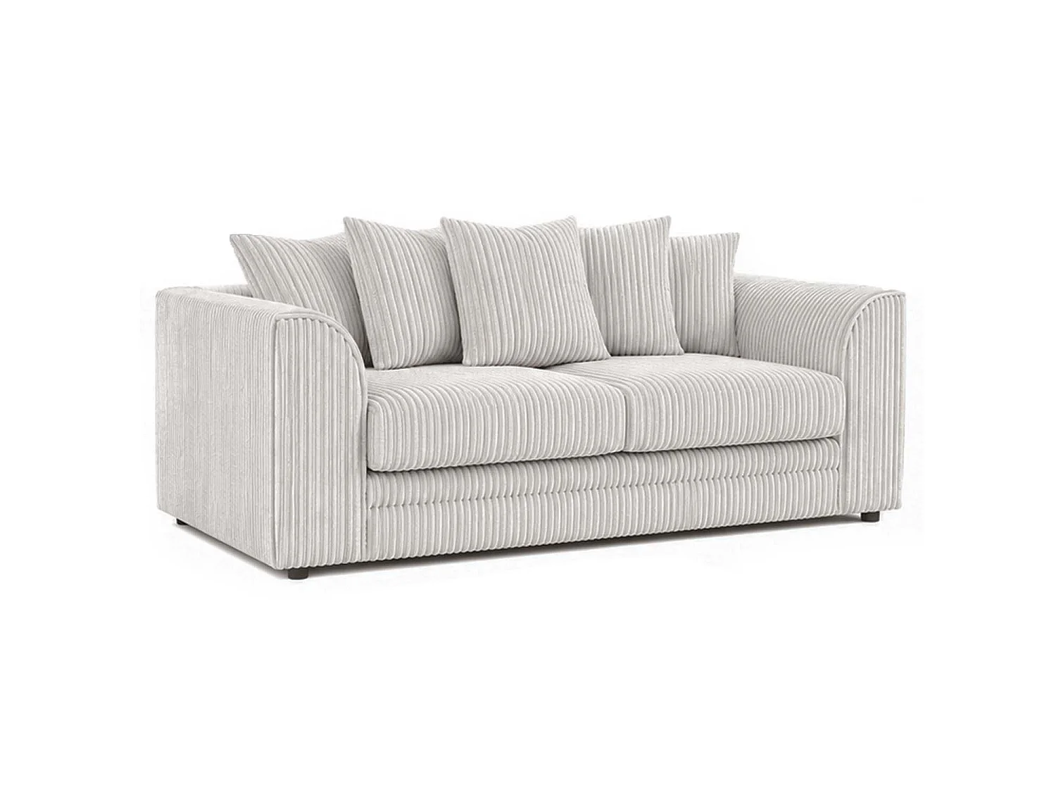 Luxor 3 Seater Sofa Scatter Back Fabric Jumbo Cord Silver