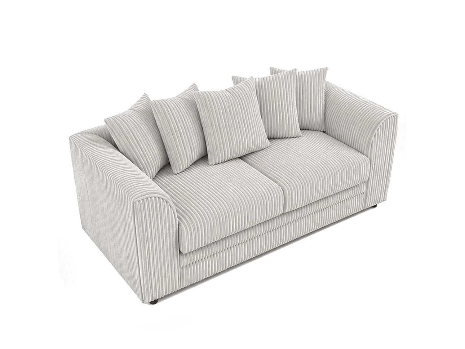 Luxor 3 Seater Sofa Scatter Back Fabric Jumbo Cord Silver