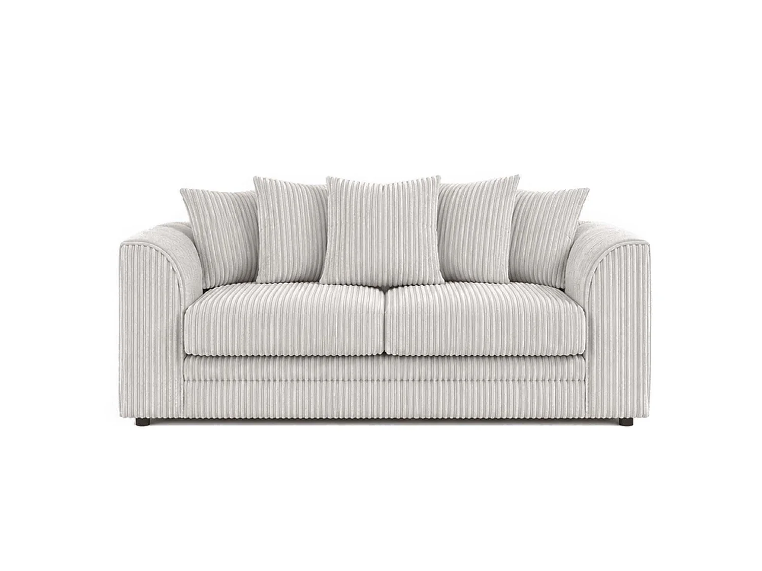 Luxor 3 Seater Sofa Scatter Back Fabric Jumbo Cord Silver