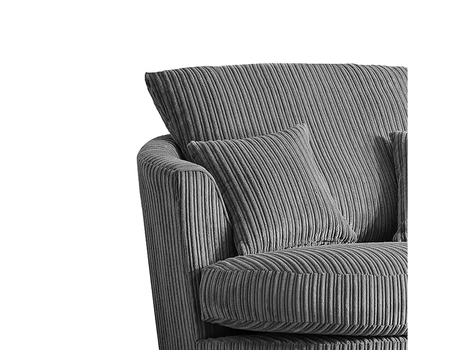 Luxor Grey Cord Single Seater Rotating Swivel Chair Living Room