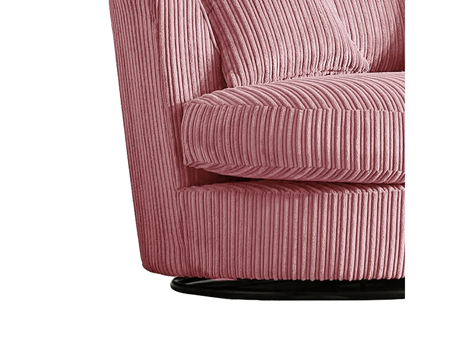 Luxor Pink Cord Single Seater Rotating Swivel Chair Living Room
