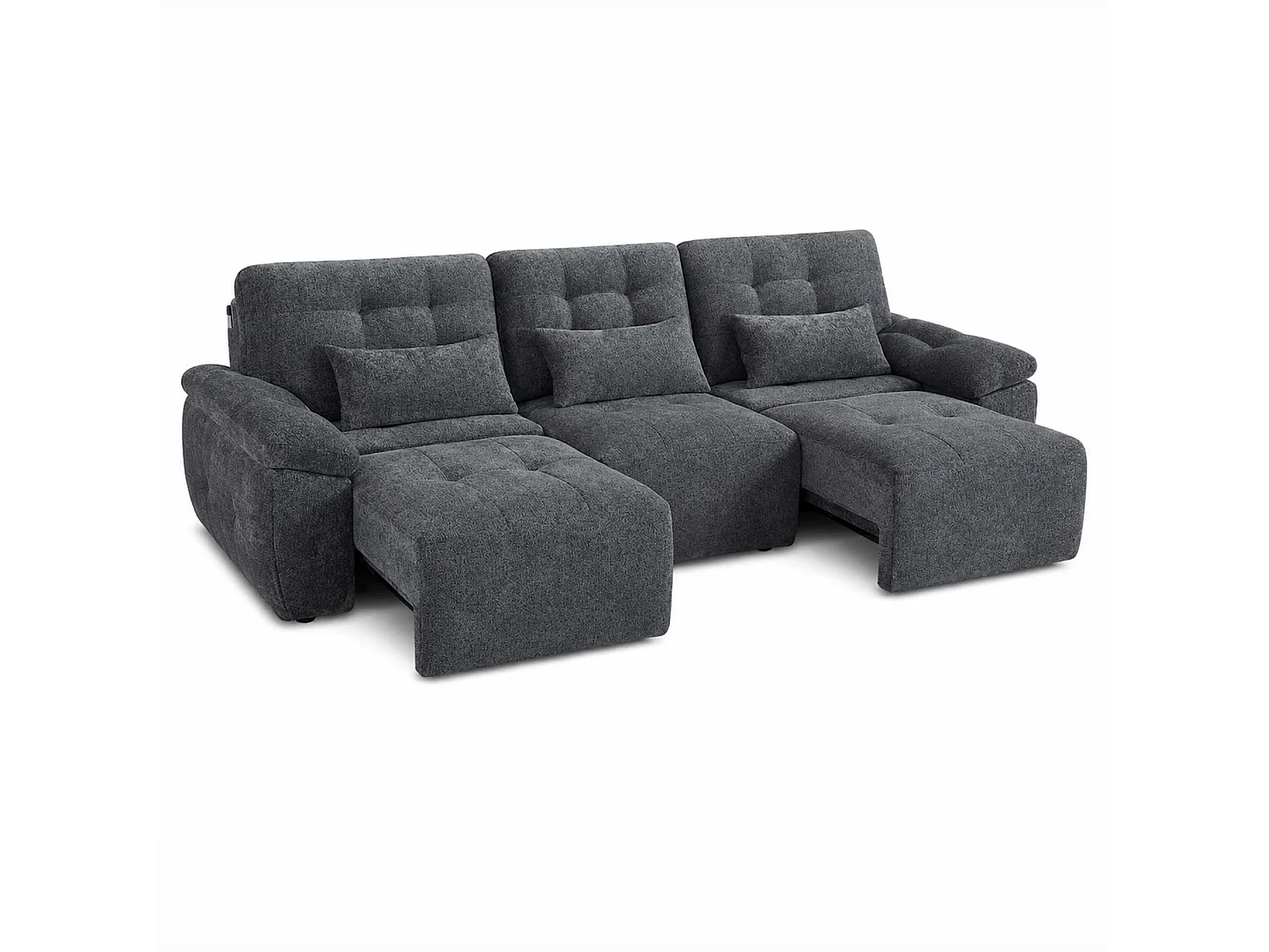 Drayton Grey Electric Sofa Bed 3 Seater with Power Sliding Seats