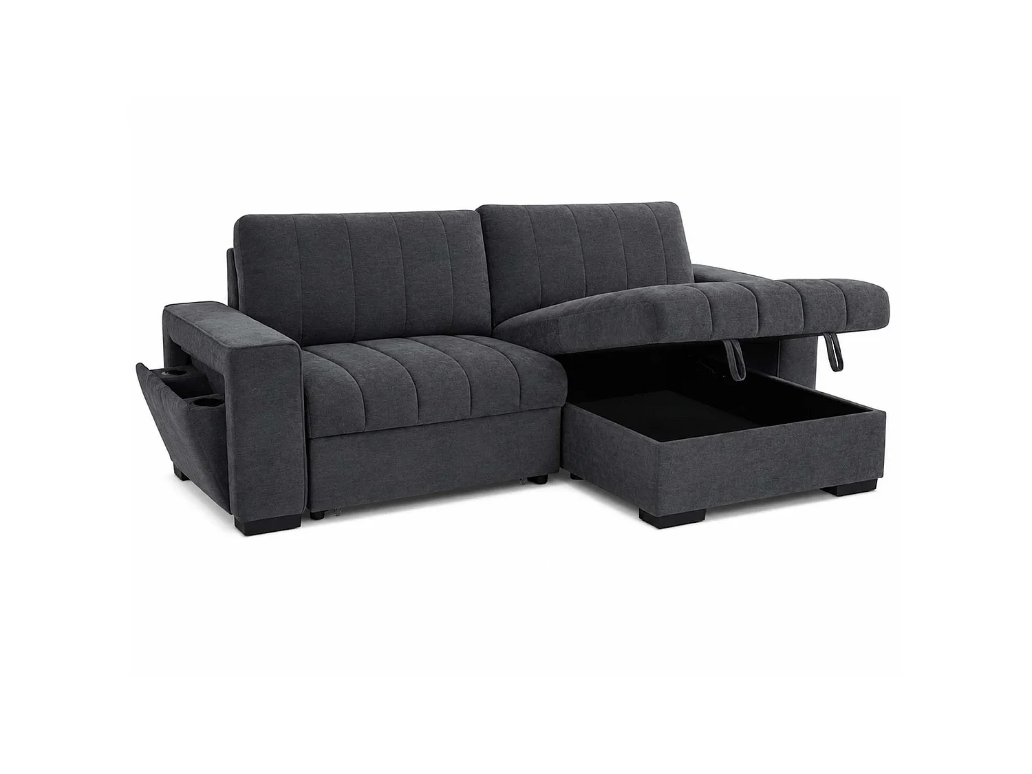 Frankie Grey Universal Corner Sofa Bed with Storage USB & Cupholder