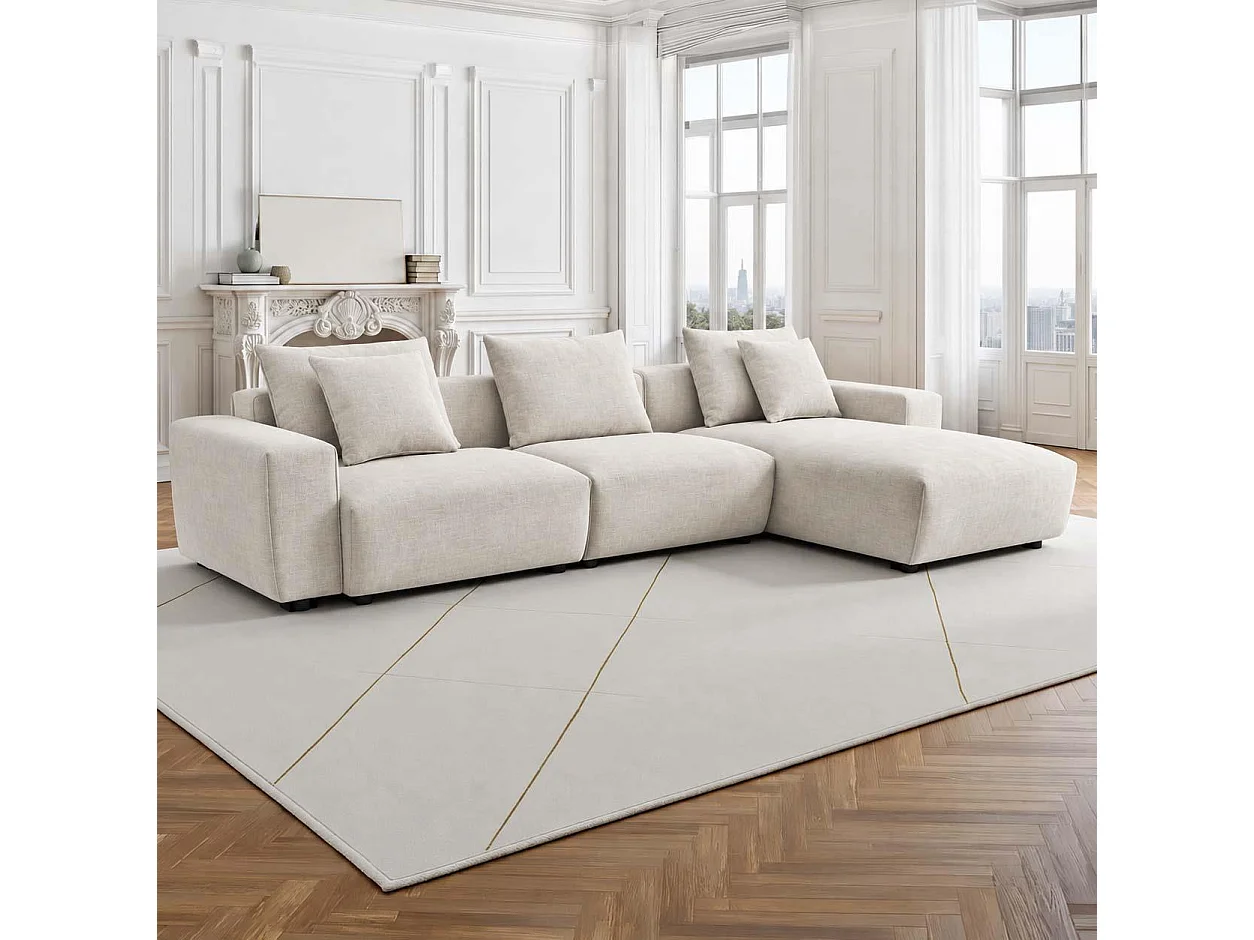 Mayfield Beige Universal Corner Sofa with Reversible Chaise