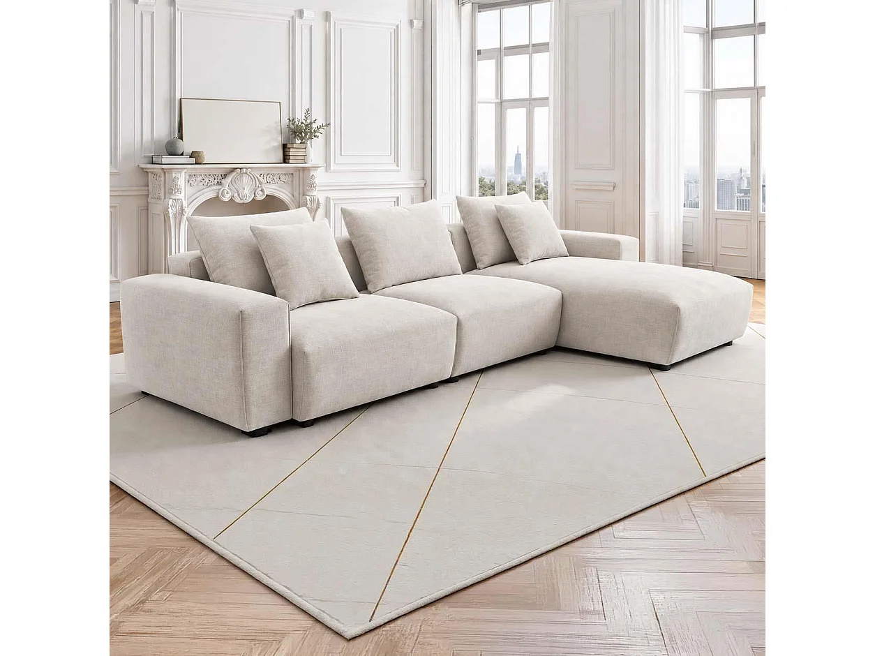 Mayfield Beige Universal Corner Sofa with Reversible Chaise