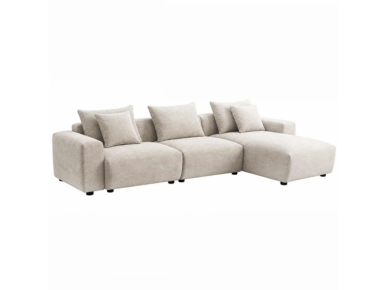 Mayfield Beige Universal Corner Sofa with Reversible Chaise