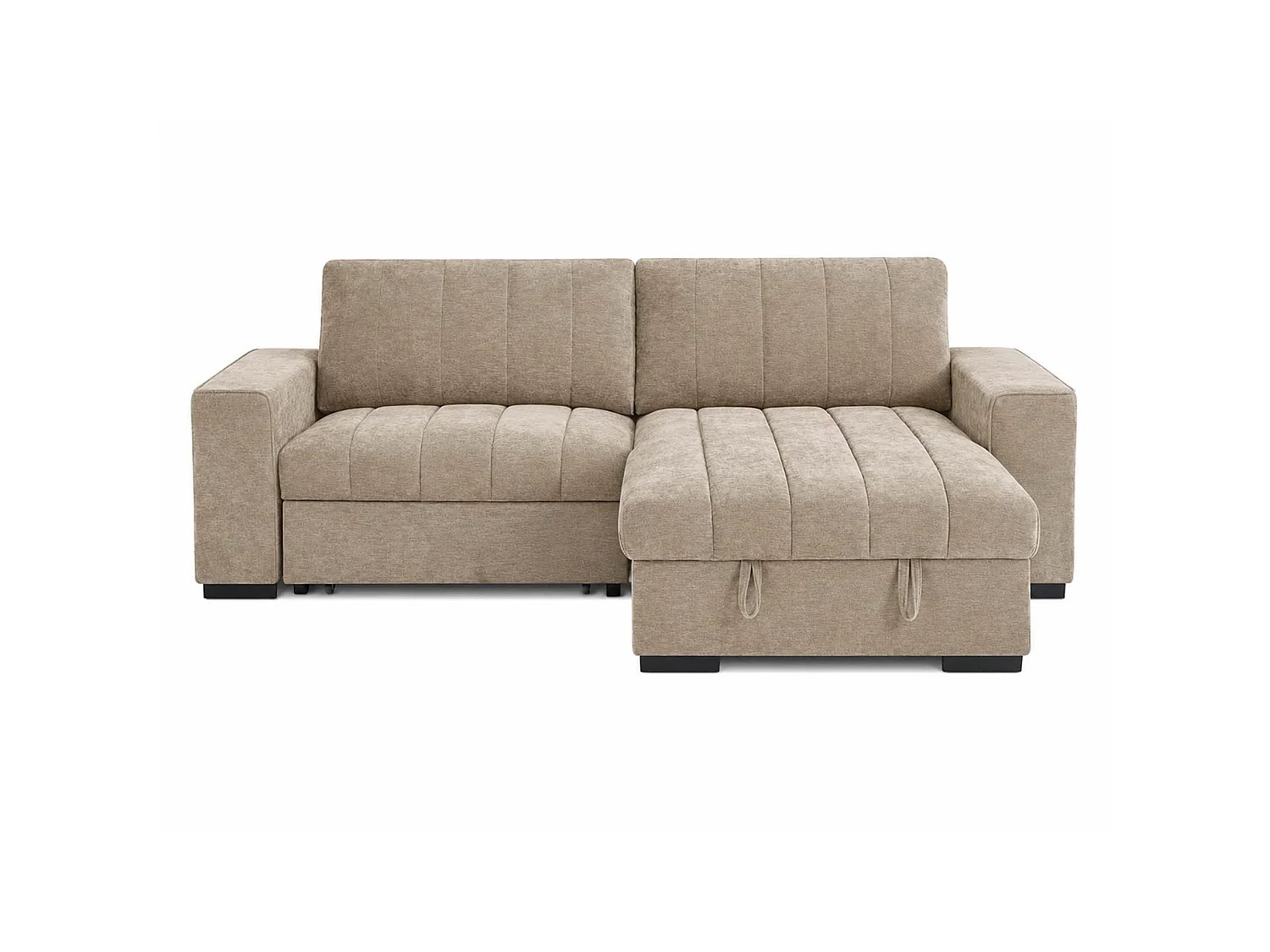 Frankie Beige Universal Corner Sofa Bed with Storage USB & Cupholder