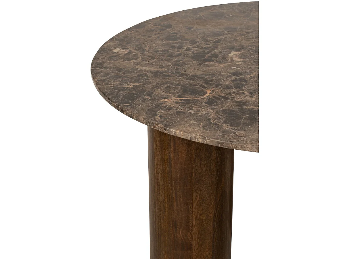 Table à Manger en Marbre "Isaak" 120cm Marron