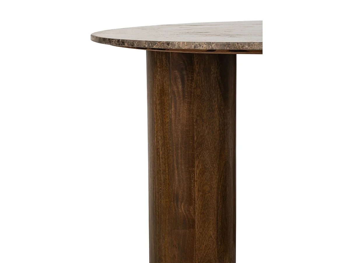 Table à Manger en Marbre "Isaak" 120cm Marron