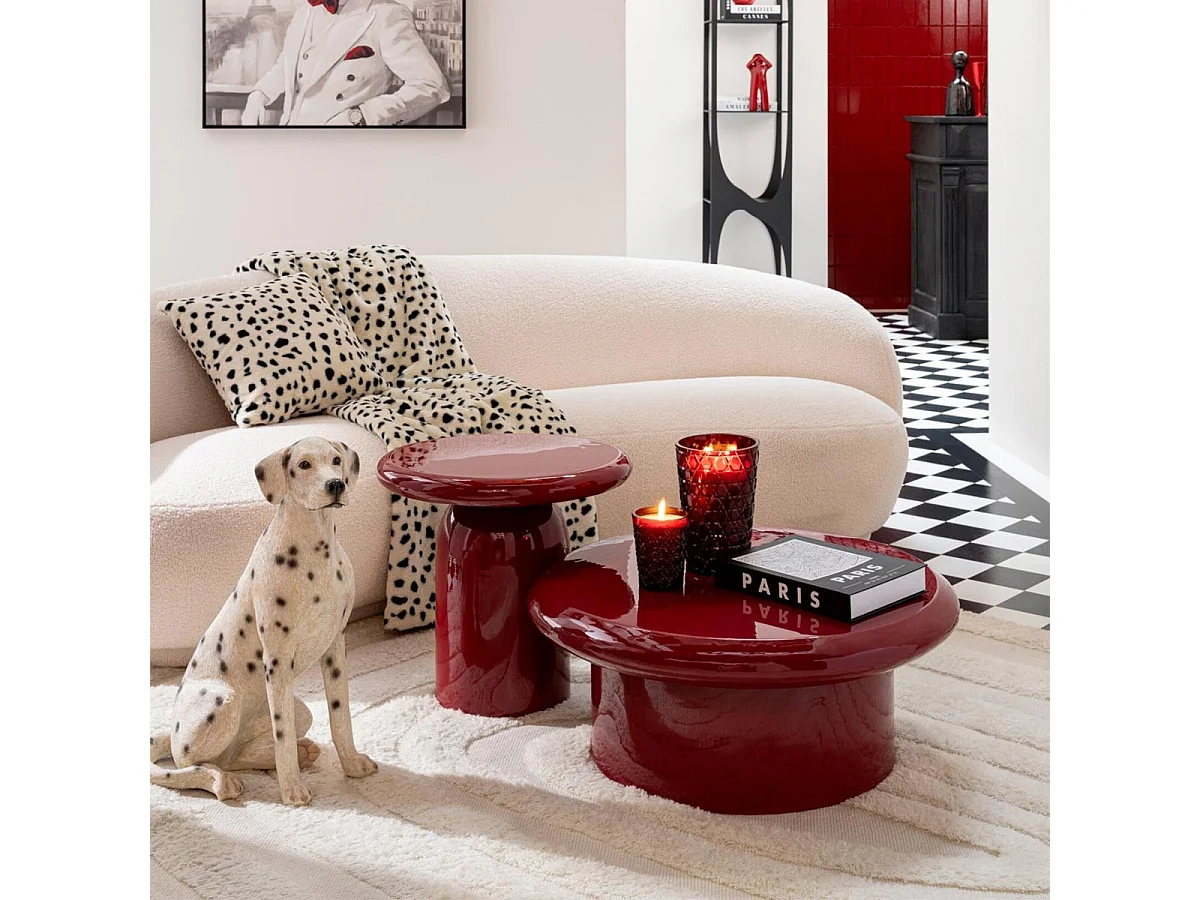 Table Basse en Métal "Edvin" 76cm Rouge
