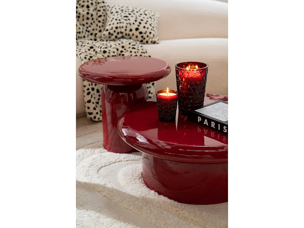 Table Basse en Métal "Edvin" 76cm Rouge