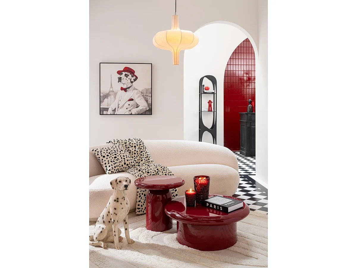 Table Basse en Métal "Edvin" 76cm Rouge