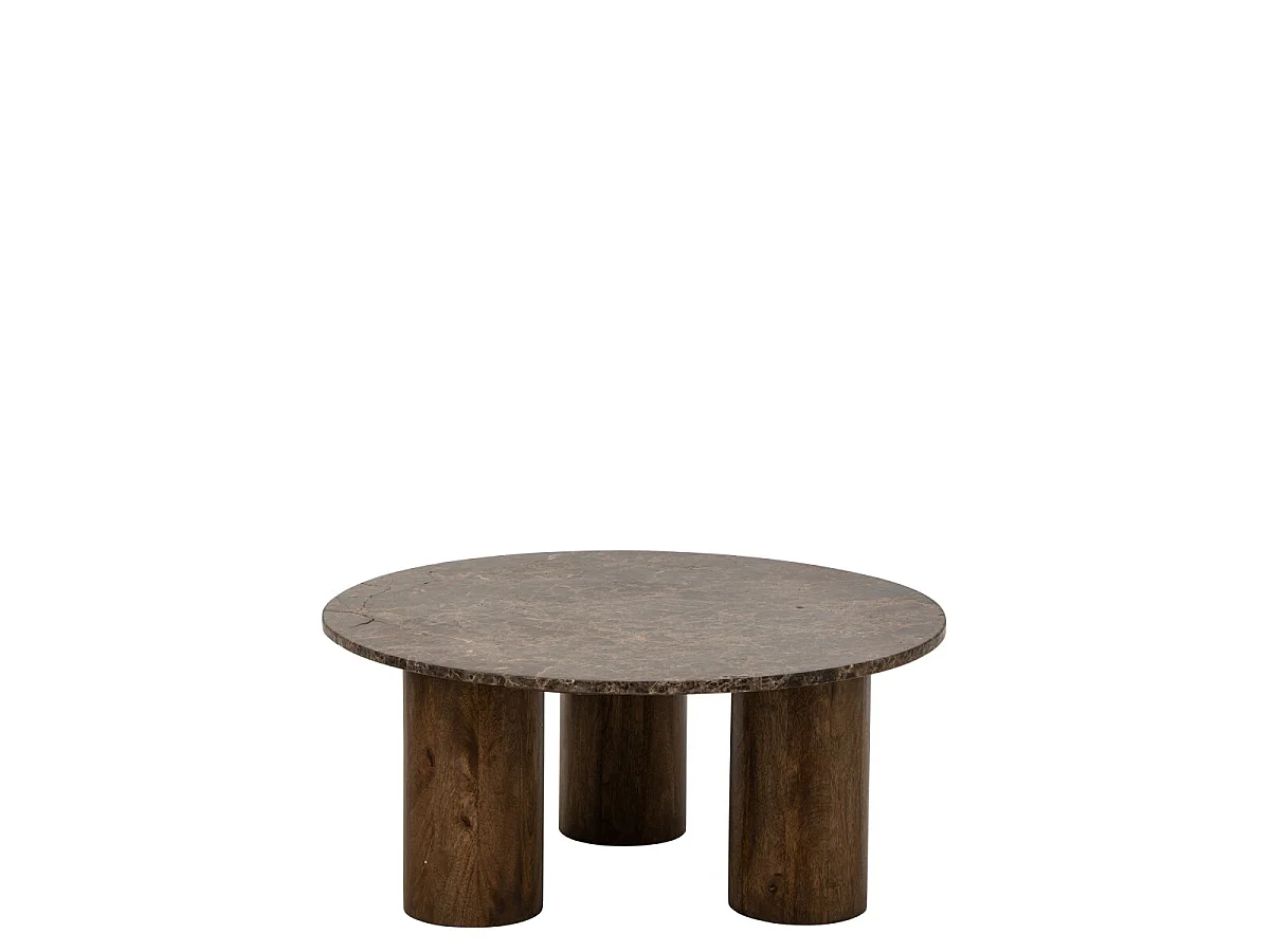 Table Basse en Marbre "Isaak" 90cm Marron