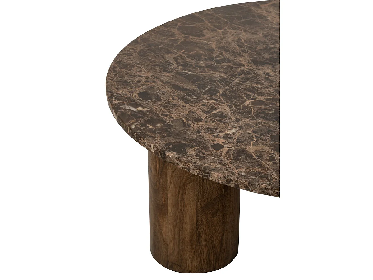 Table Basse en Marbre "Isaak" 90cm Marron