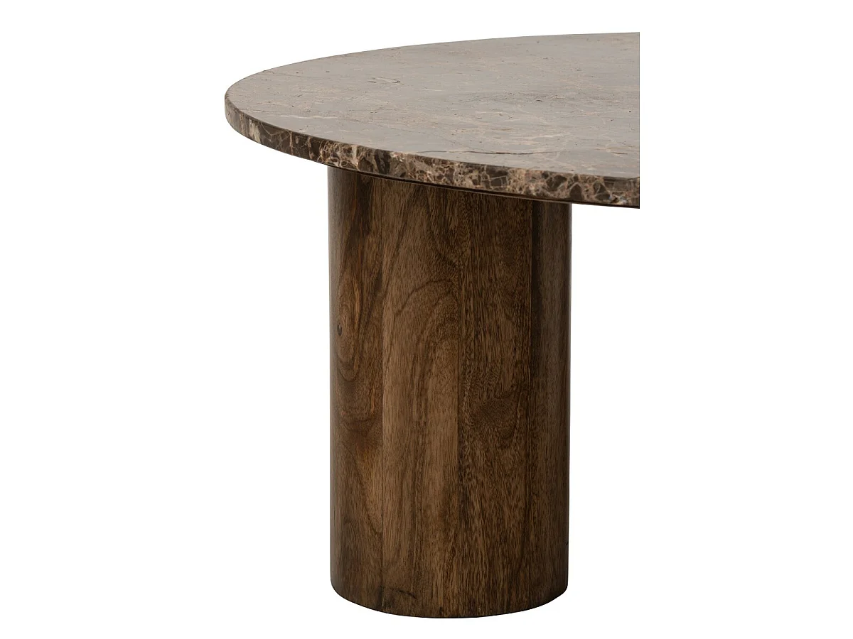 Table Basse en Marbre "Isaak" 90cm Marron