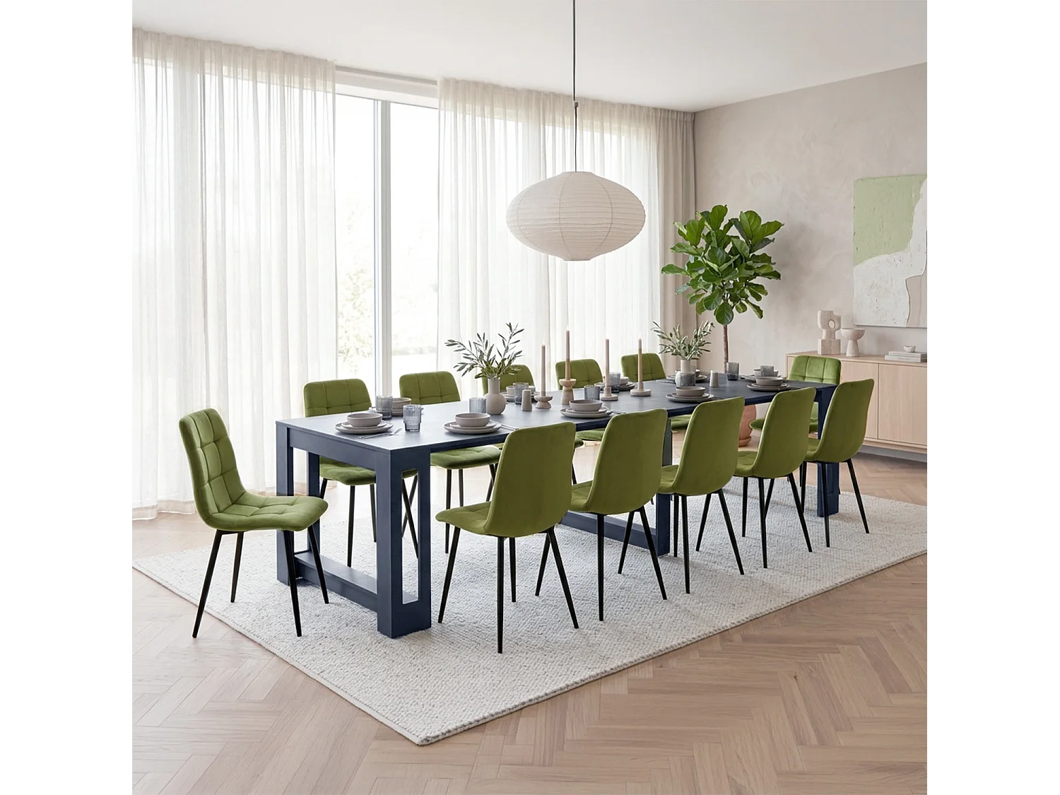 Tavolo consolle allungabile, tavolo da pranzo 45/300×90 cm grigio antracite - Atena