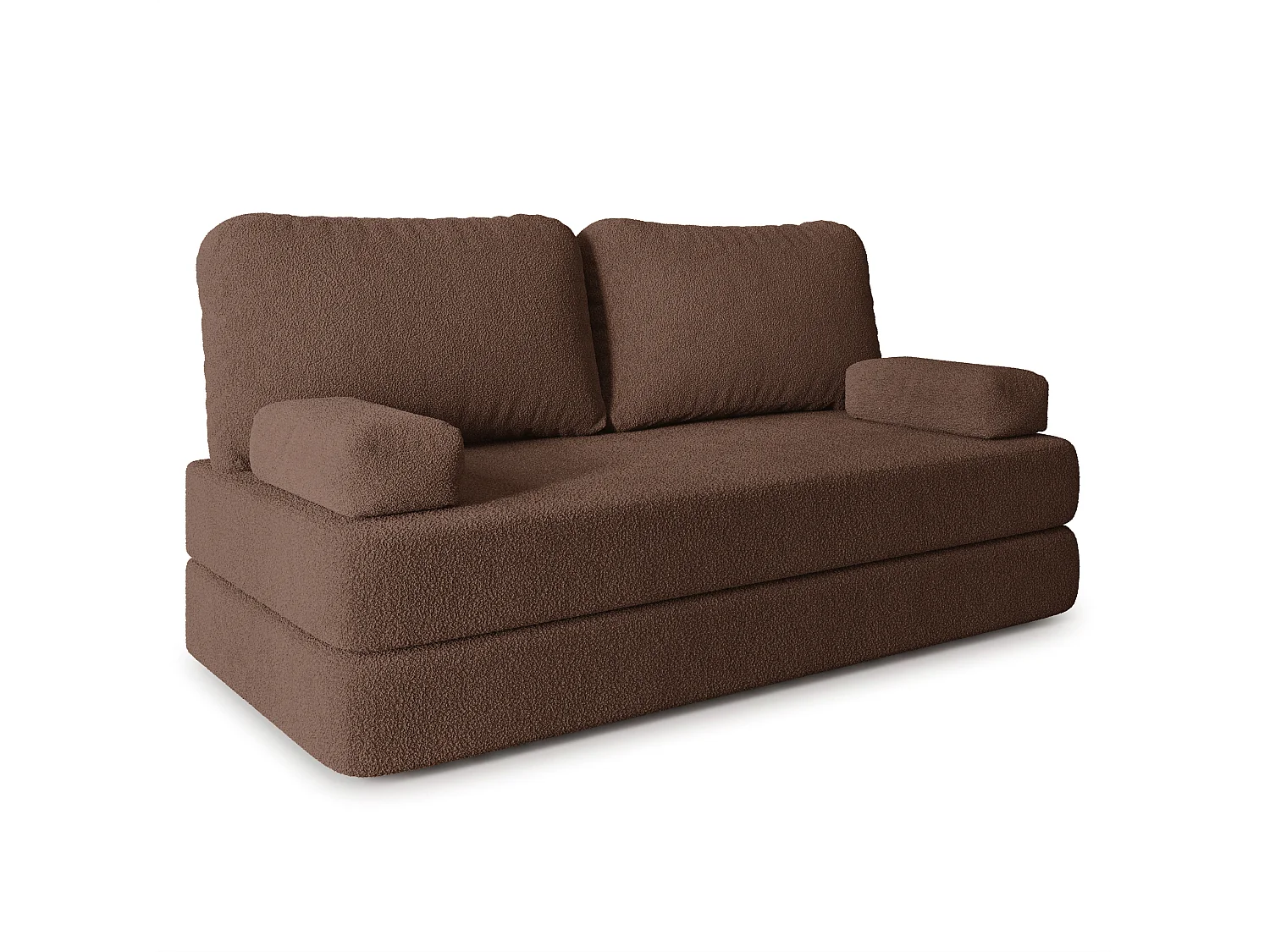 Canapé compressé NIKSI sans cadre métallique, Tissu bouclé, Marron