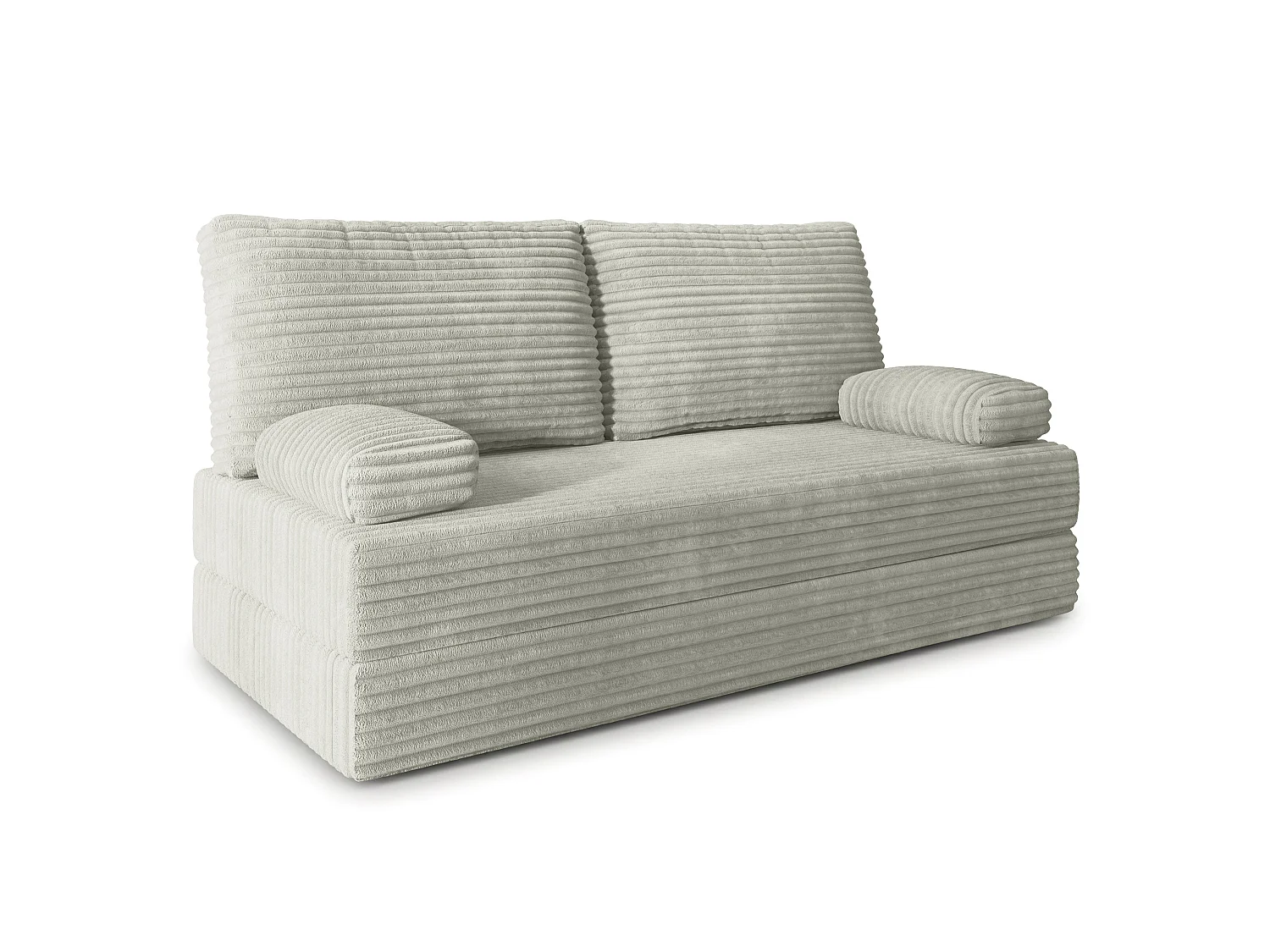 Canapé compressé SILAR sans cadre métallique, Velours côtelé TILIA, Gris clair