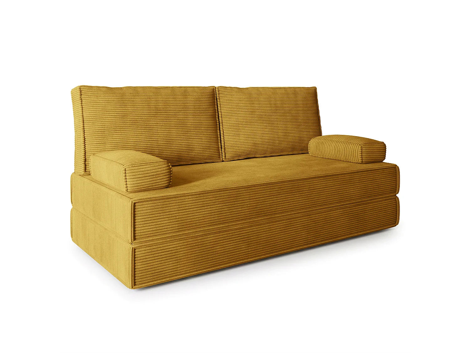Canapé compressé SILAR sans cadre métallique, Velours côtelé POSO, Jaune