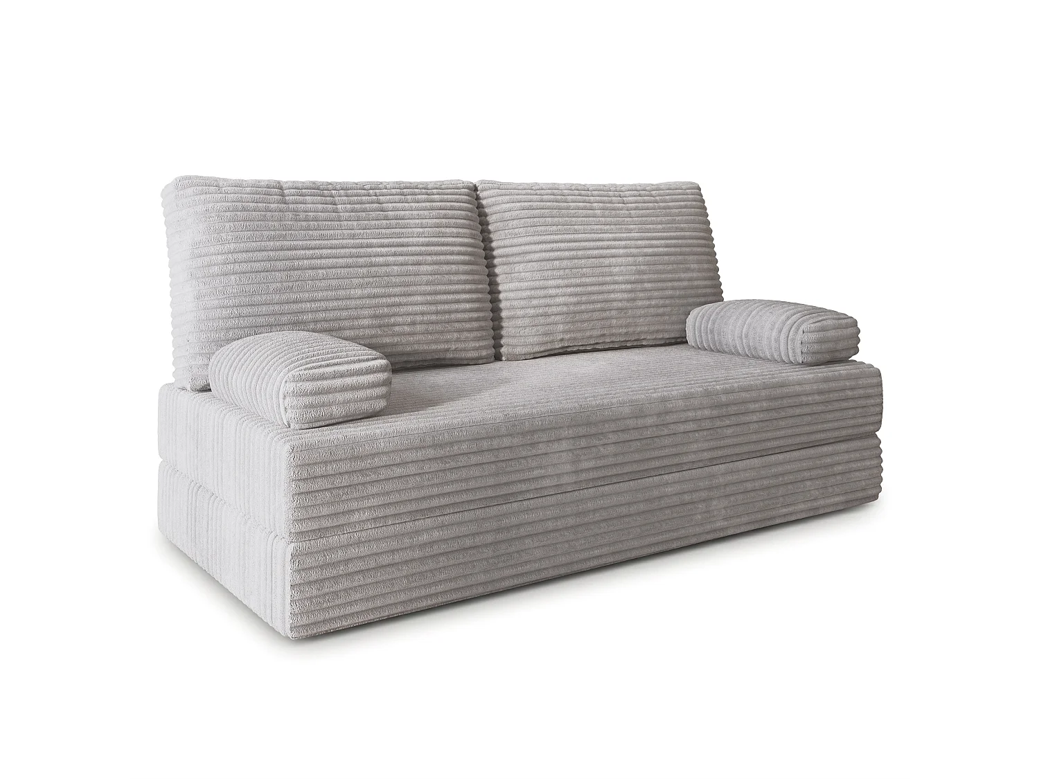 Canapé compressé SILAR sans cadre métallique, Velours côtelé TILIA, Gris clair