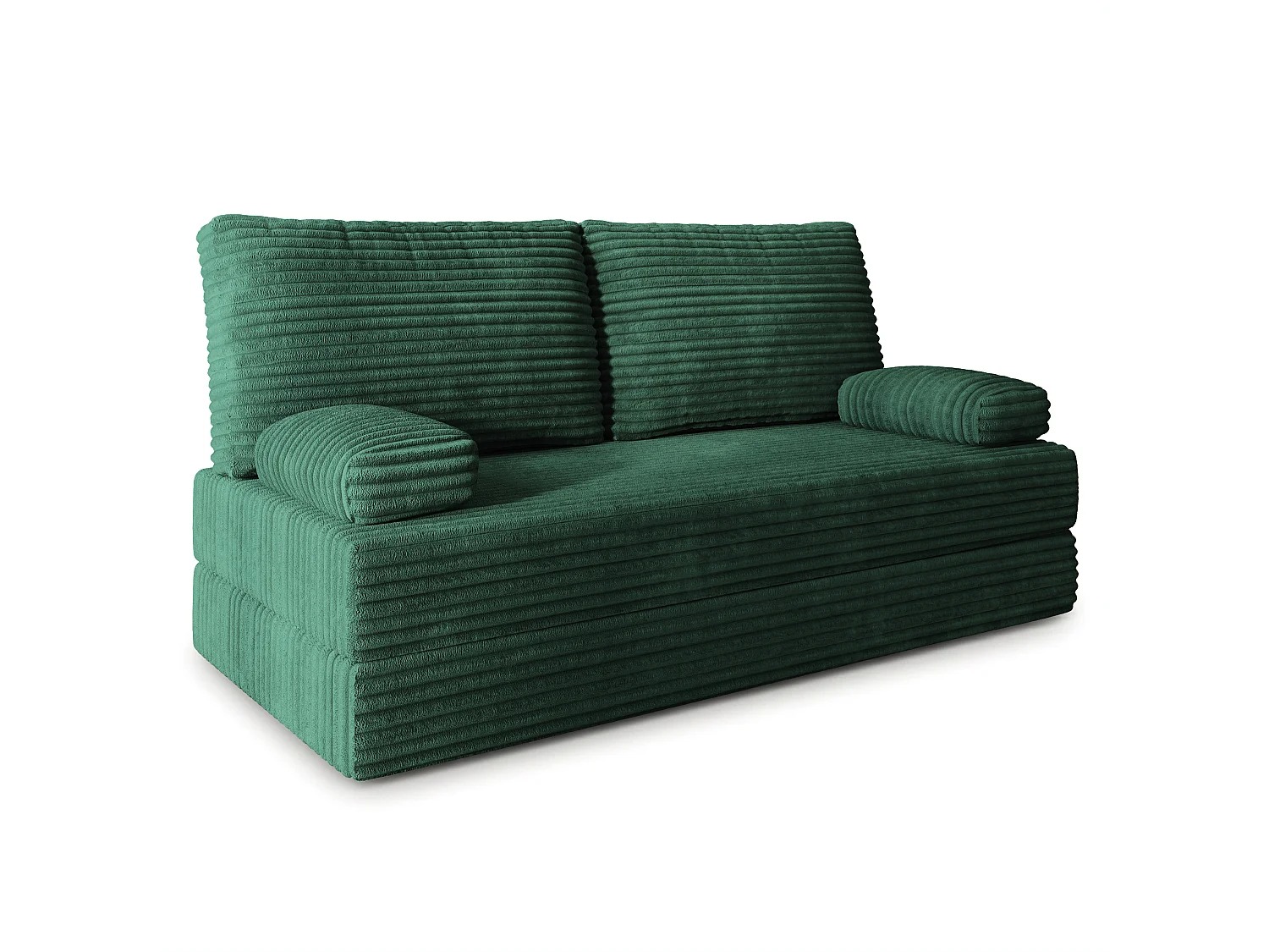 Canapé compressé SILAR sans cadre métallique, Velours côtelé TILIA, Vert bouteille