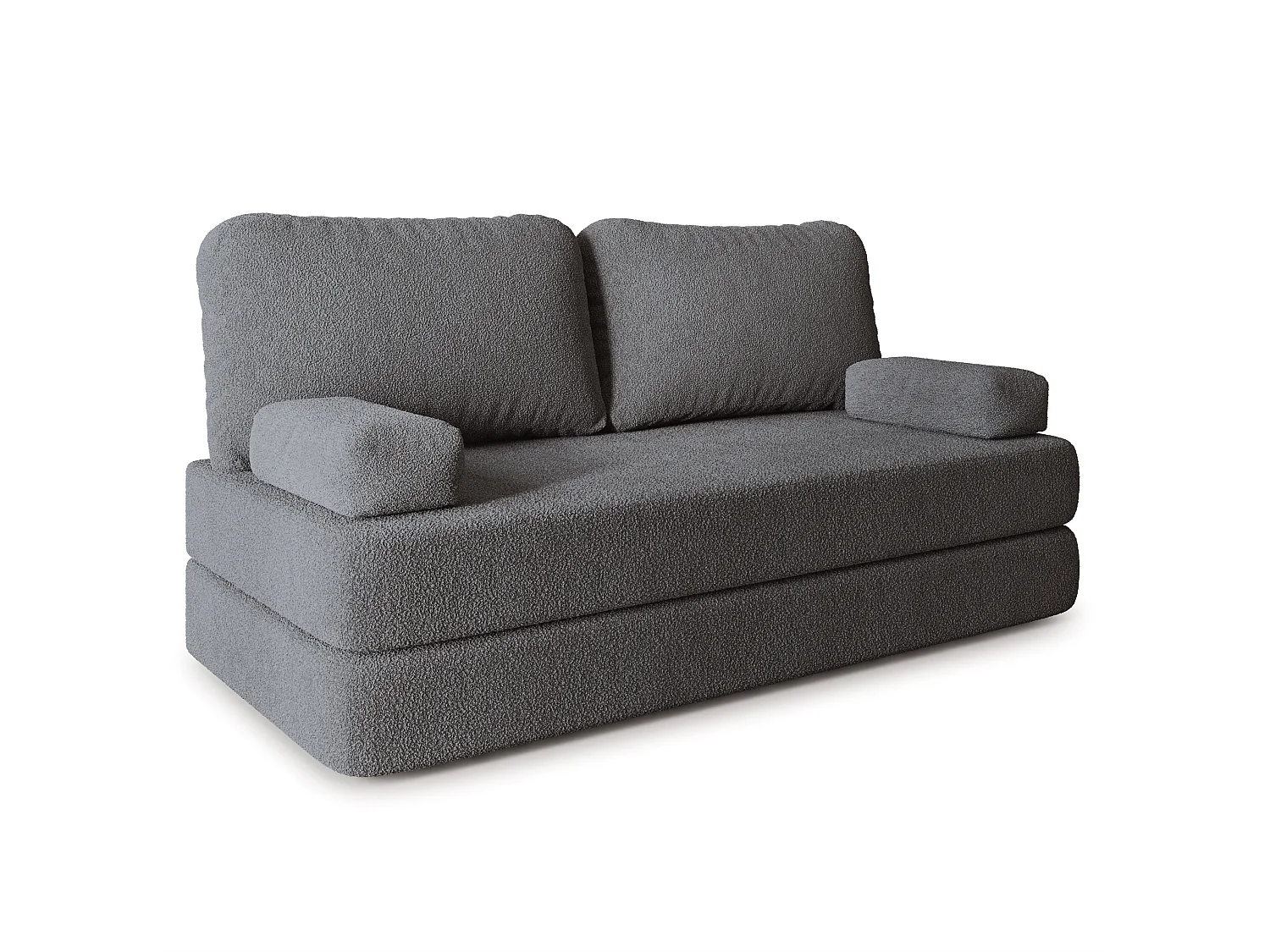 Canapé compressé NIKSI sans cadre métallique, Tissu bouclé, Gris