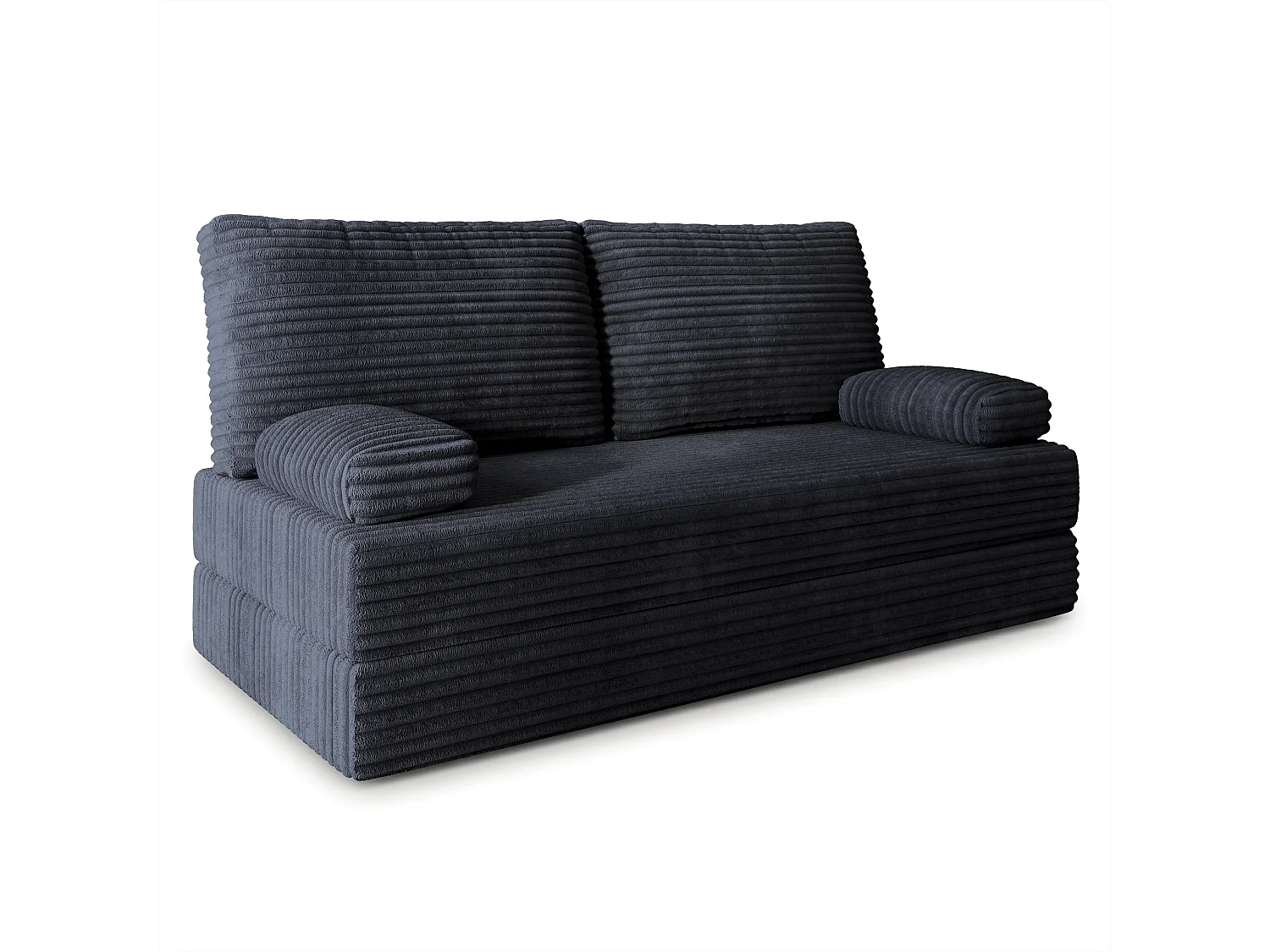 Canapé compressé SILAR sans cadre métallique, Velours côtelé TILIA, Noir