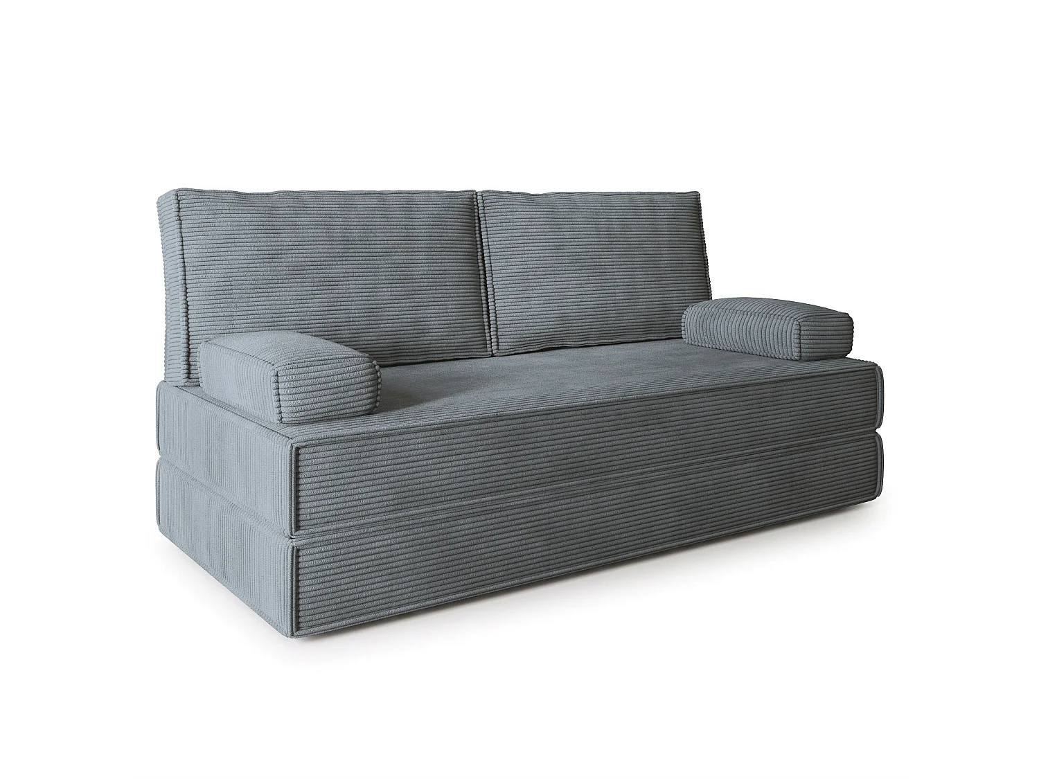 Canapé compressé SILAR sans cadre métallique, Velours côtelé POSO, Gris