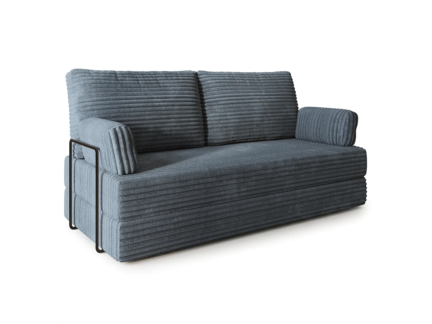 Canapé compressé SILAR avec cadre métallique, Velours côtelé TILIA, Gris