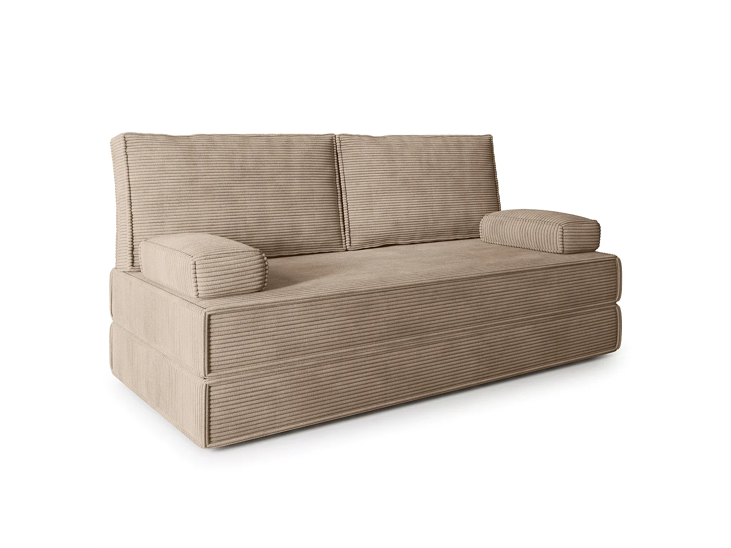 Canapé compressé SILAR sans cadre métallique, Velours côtelé POSO, Beige