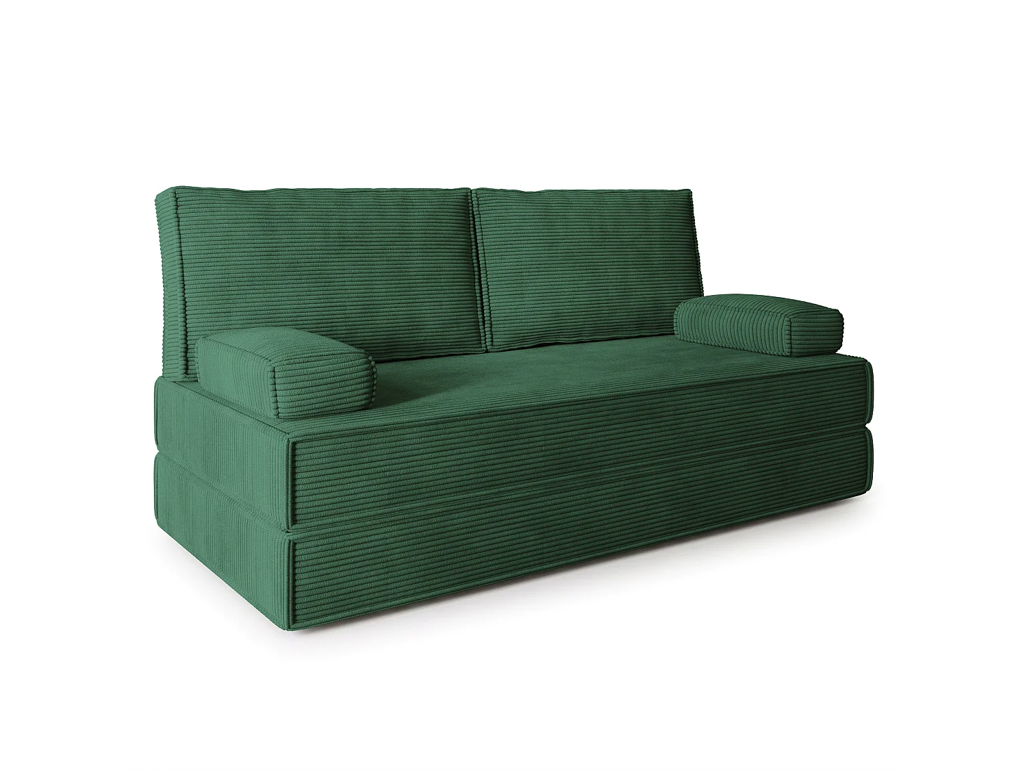 Canapé compressé SILAR sans cadre métallique, Velours côtelé POSO, Vert