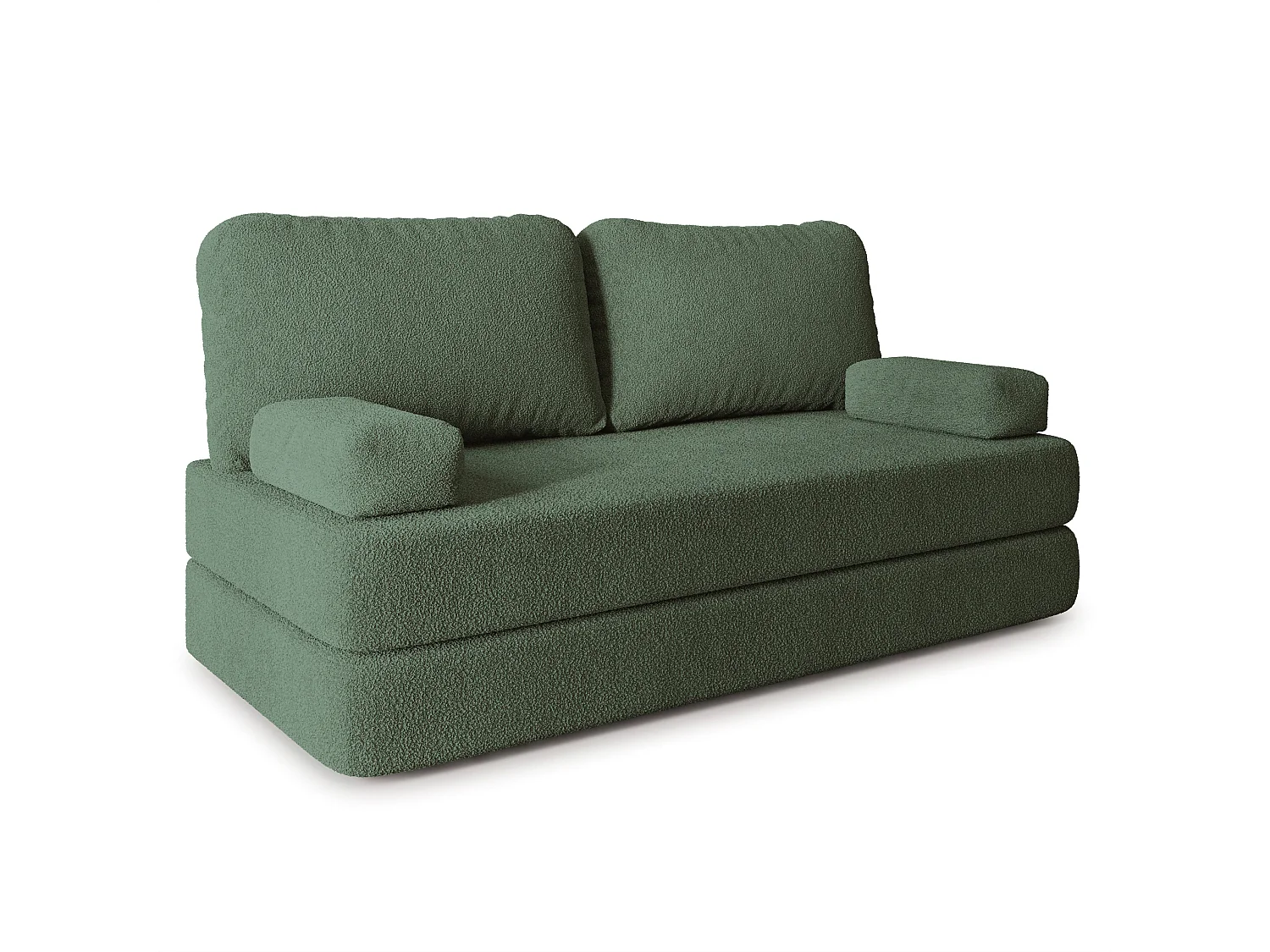 Canapé compressé NIKSI sans cadre métallique, Tissu bouclé, Vert