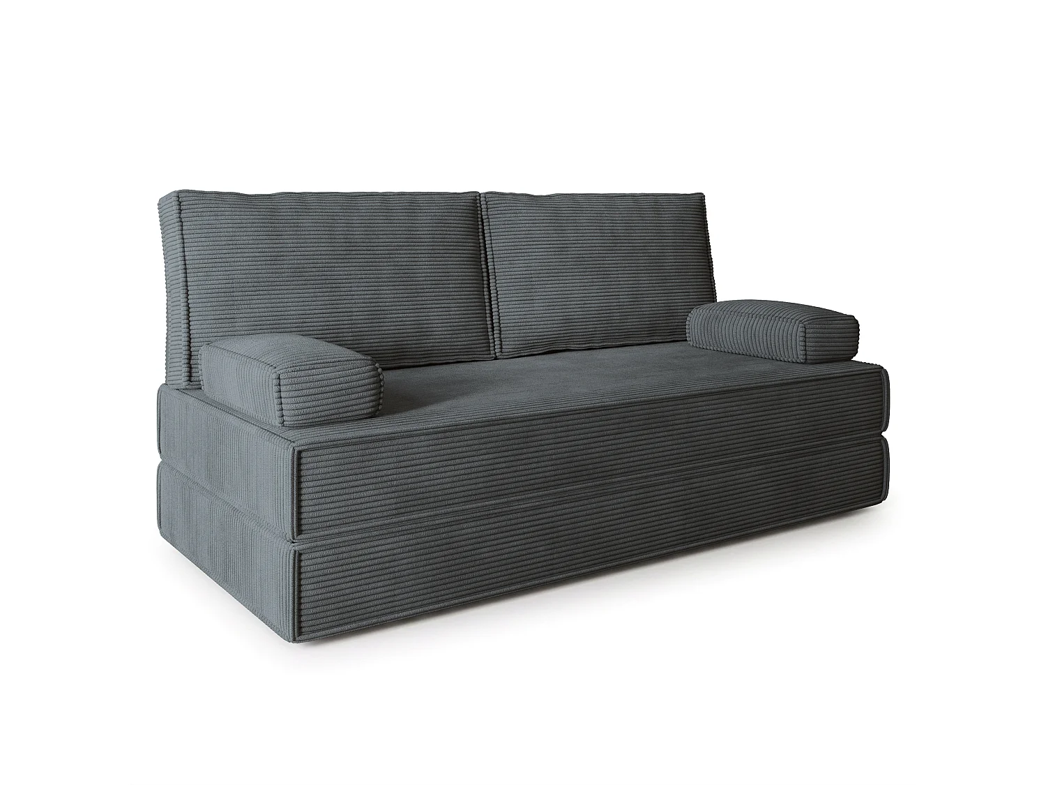 Canapé compressé SILAR sans cadre métallique, Velours côtelé POSO, Anthracite