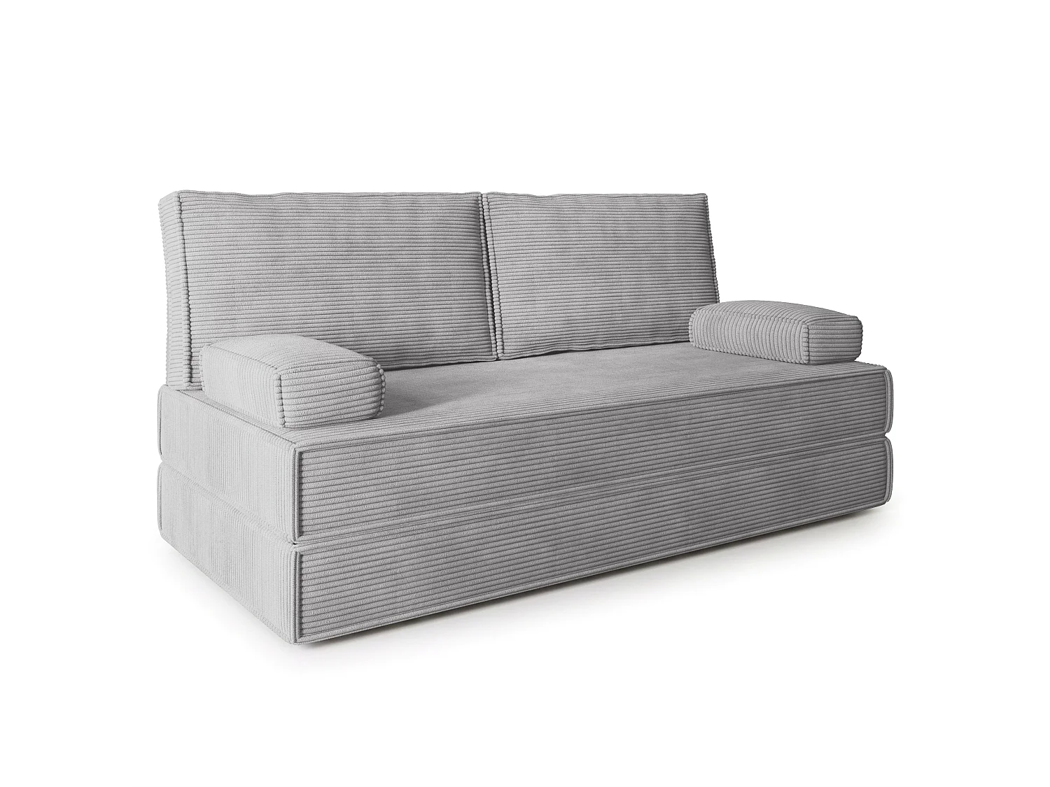 Canapé compressé SILAR sans cadre métallique, Velours côtelé POSO, Gris clair