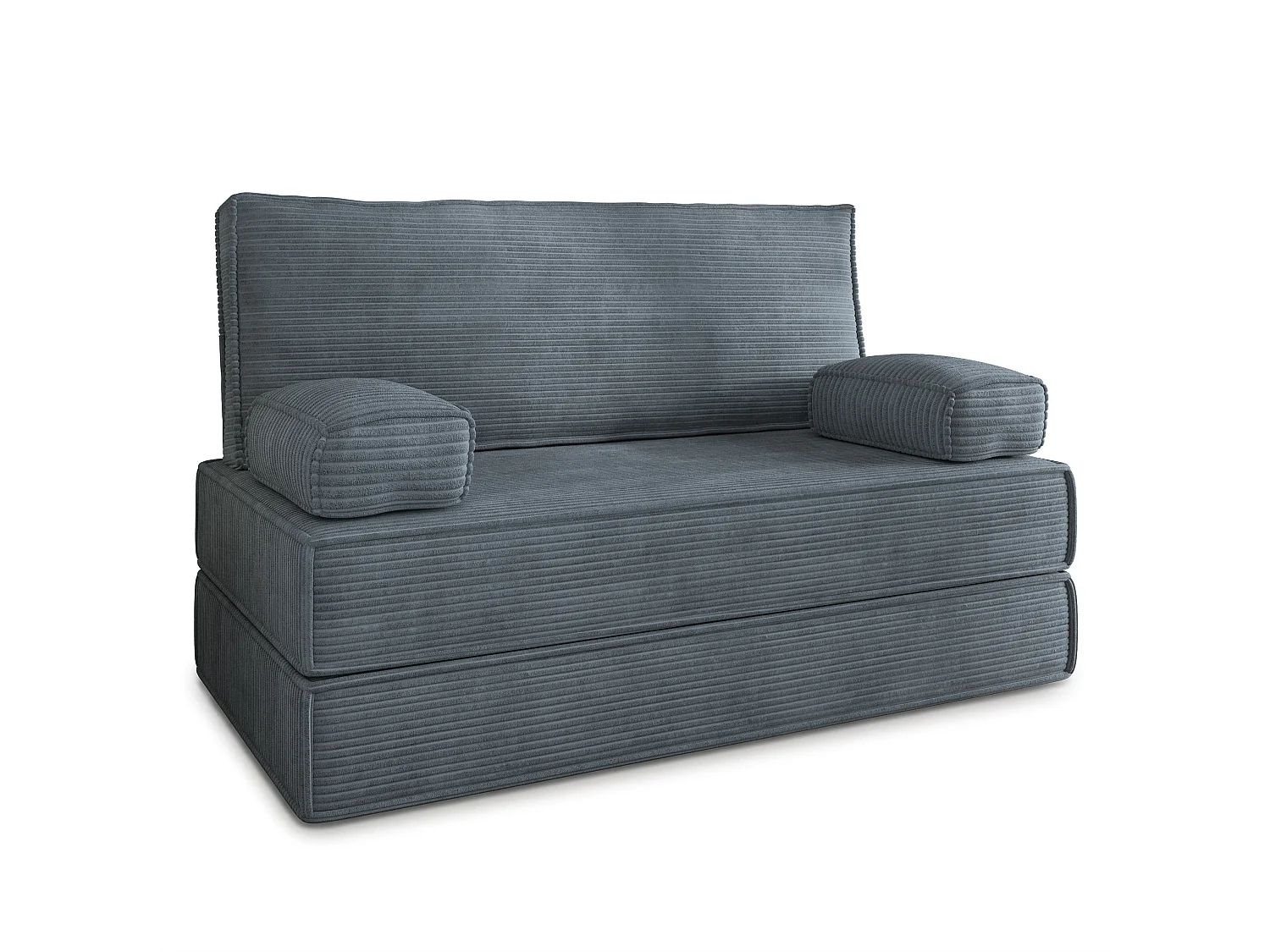 Canapé compressé LADIA sans cadre métallique, Velours côtelé POSO, Gris
