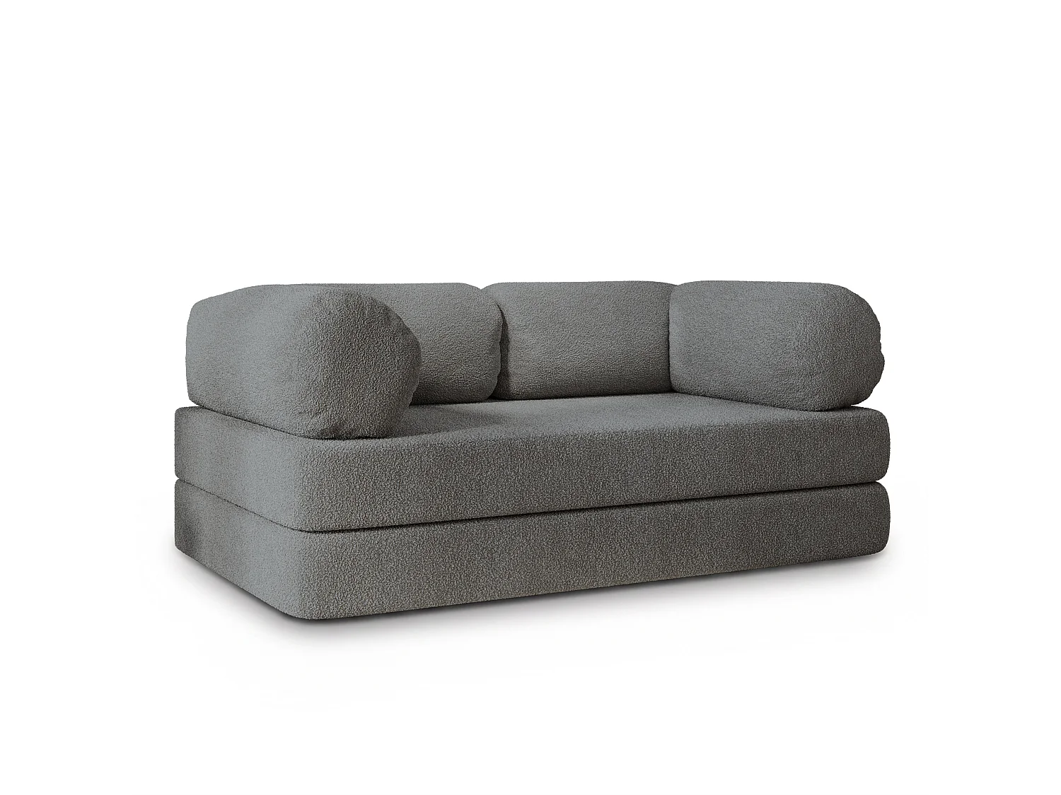 Canapé compressé EIREN sans cadre métallique, Tissu bouclé, Gris