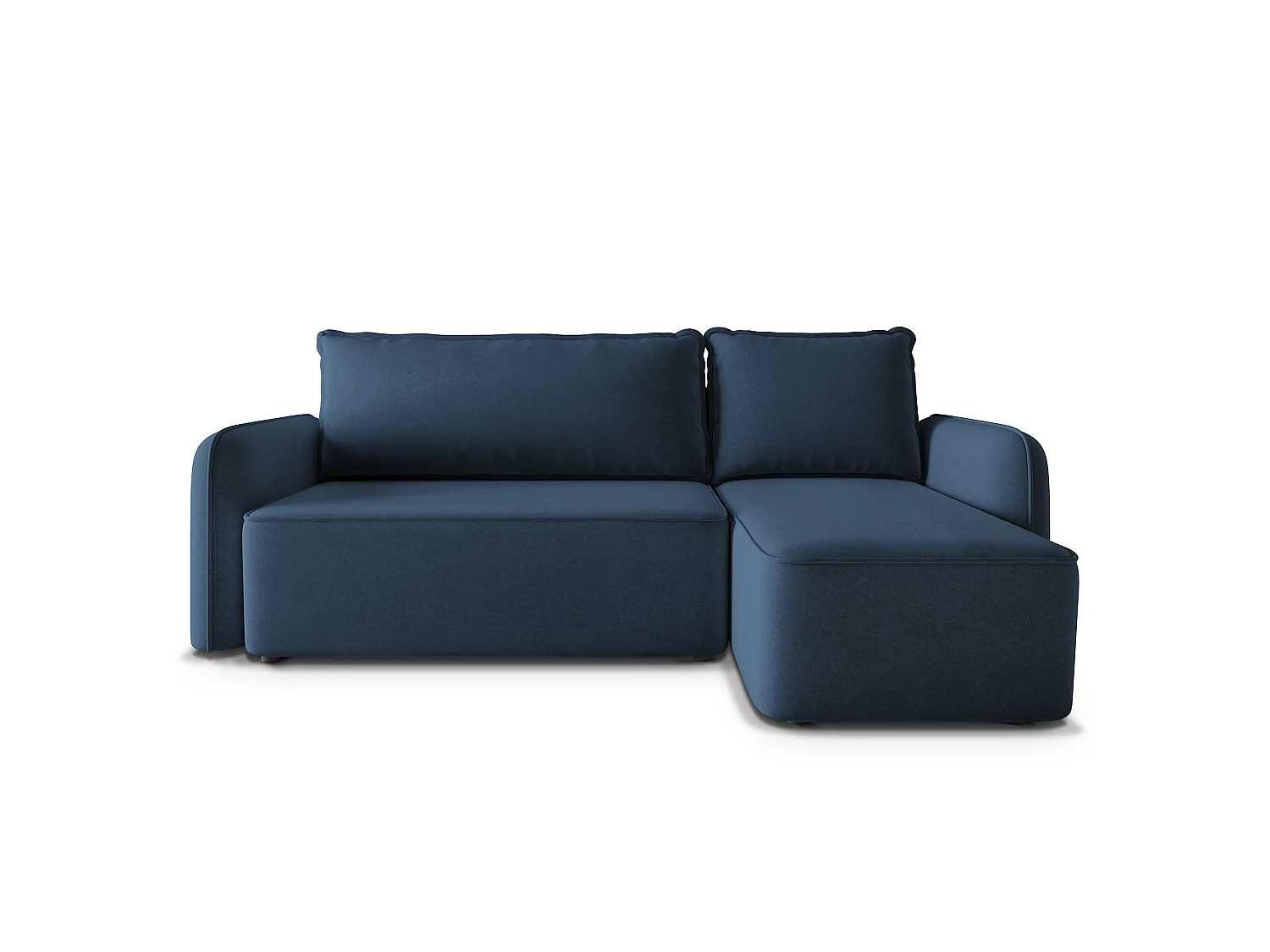 Hoekbank DOLVER, met slaapfunctie, Fluweelstof Blauw