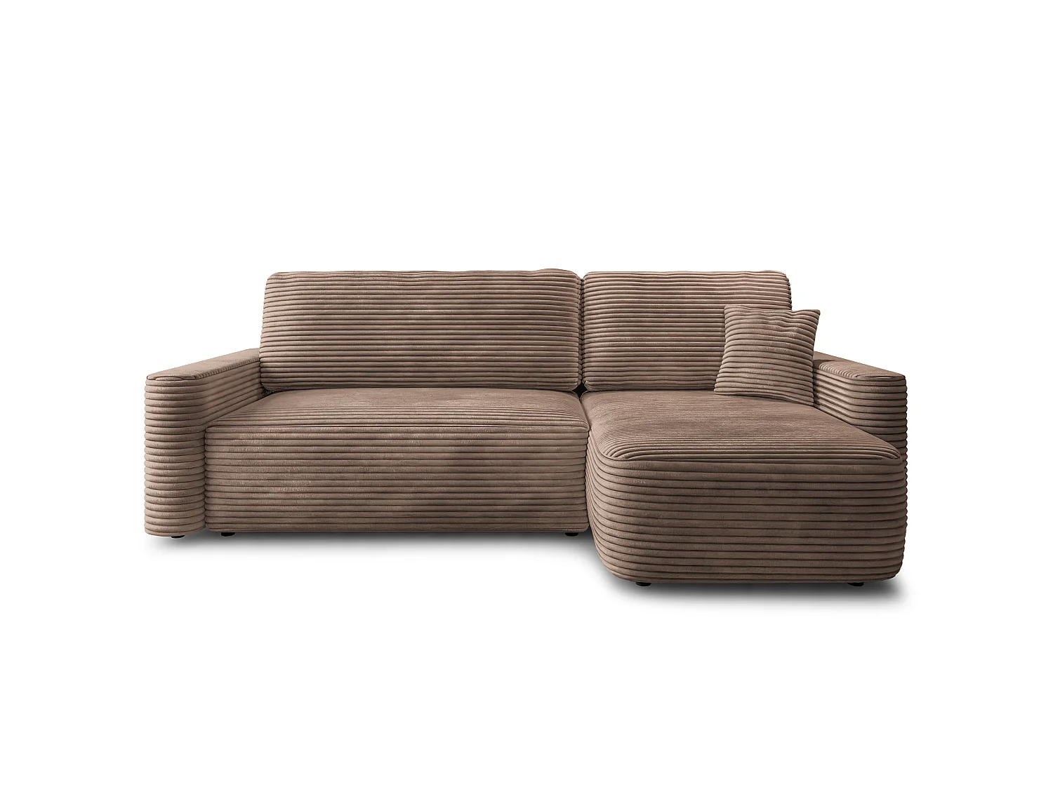 Hoekbank NERI, met slaapfunctie, Cordstof Beige