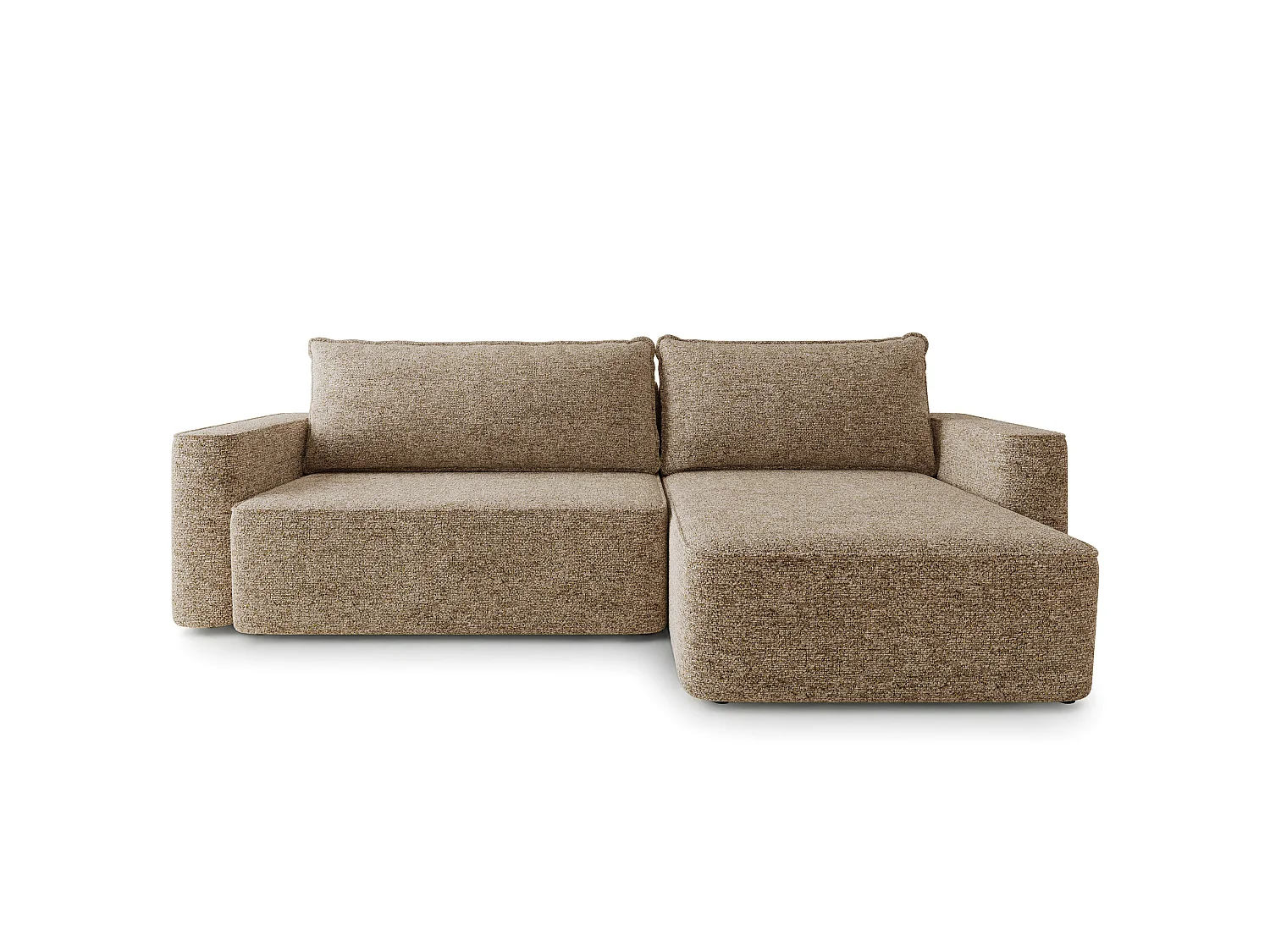 Hoekbank BELARO, met slaapfunctie, Chenille Beige