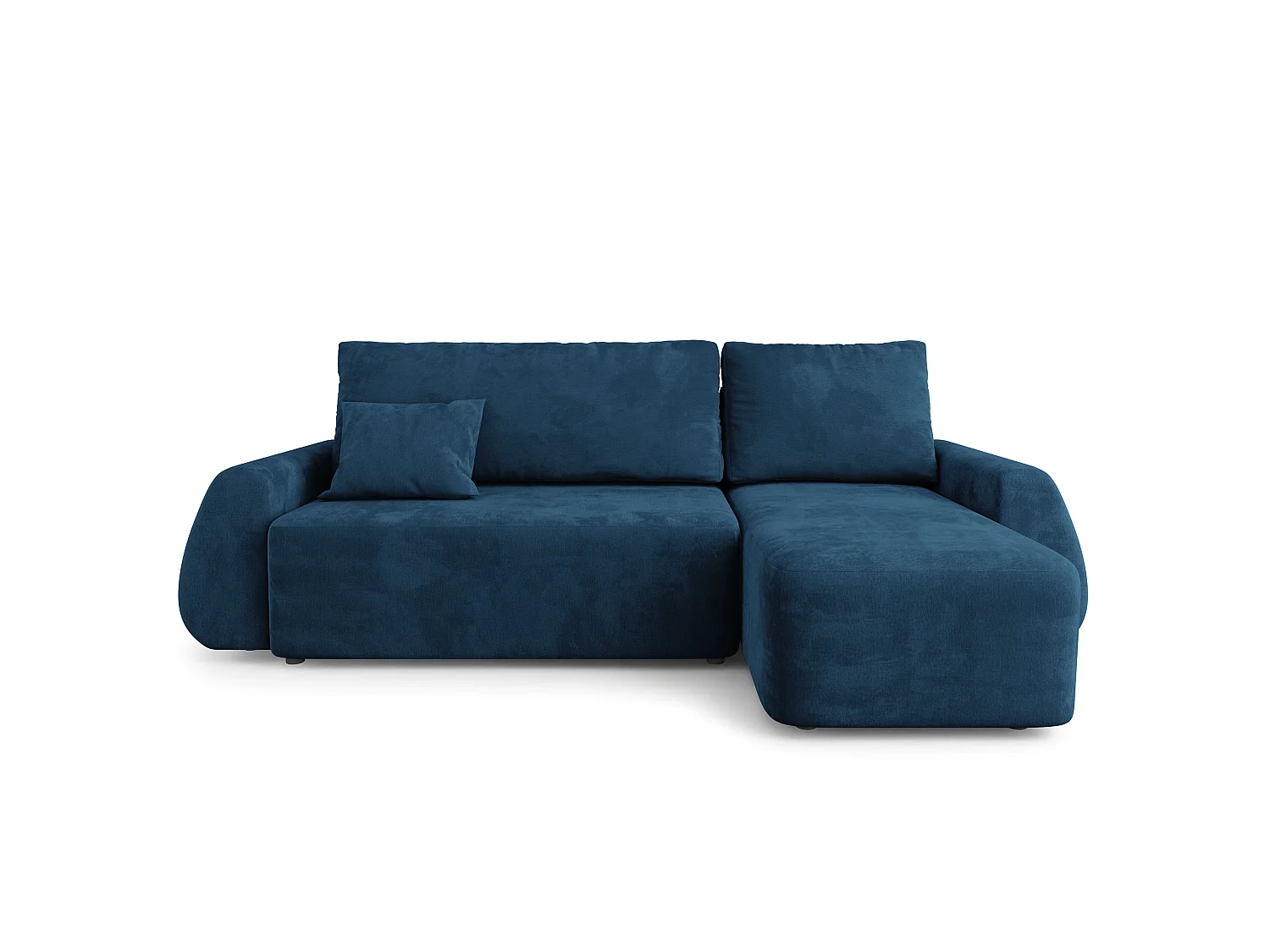 Hoekbank GALVIS, met slaapfunctie, Veloursstof Blauw