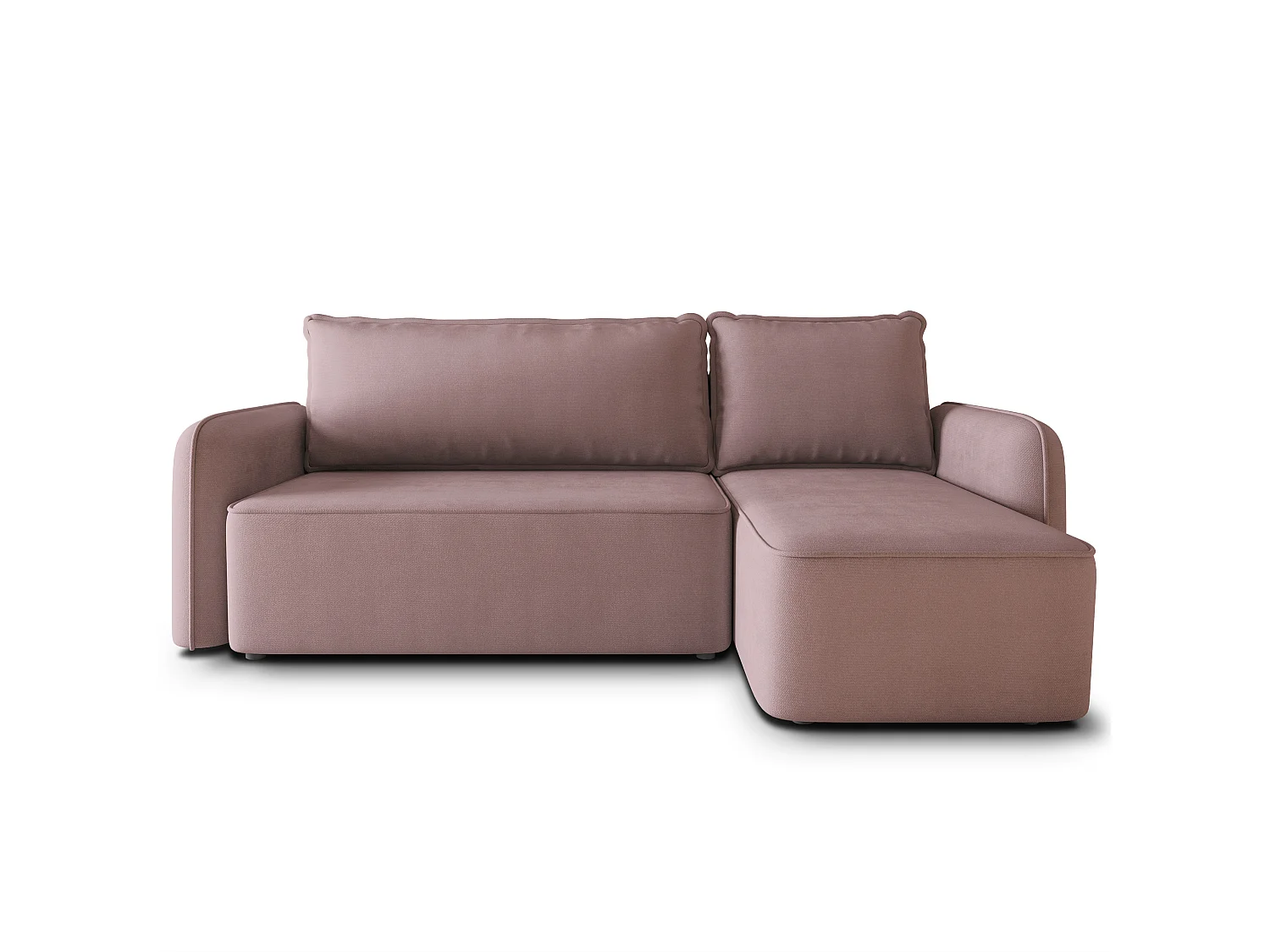 Hoekbank DOLVER, met slaapfunctie, Pluche stof Roze