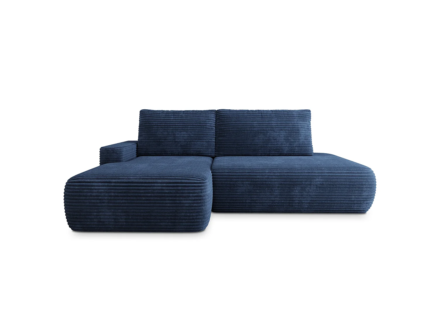 Hoekbank AVINI, met slaapfunctie, Cordstof Blauw