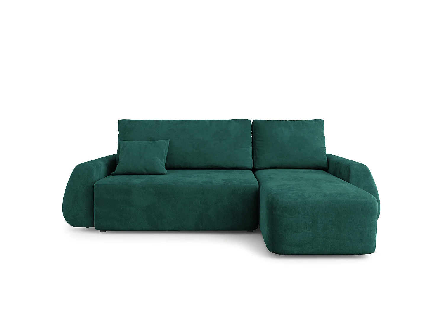 Hoekbank GALVIS, met slaapfunctie, Veloursstof Groen