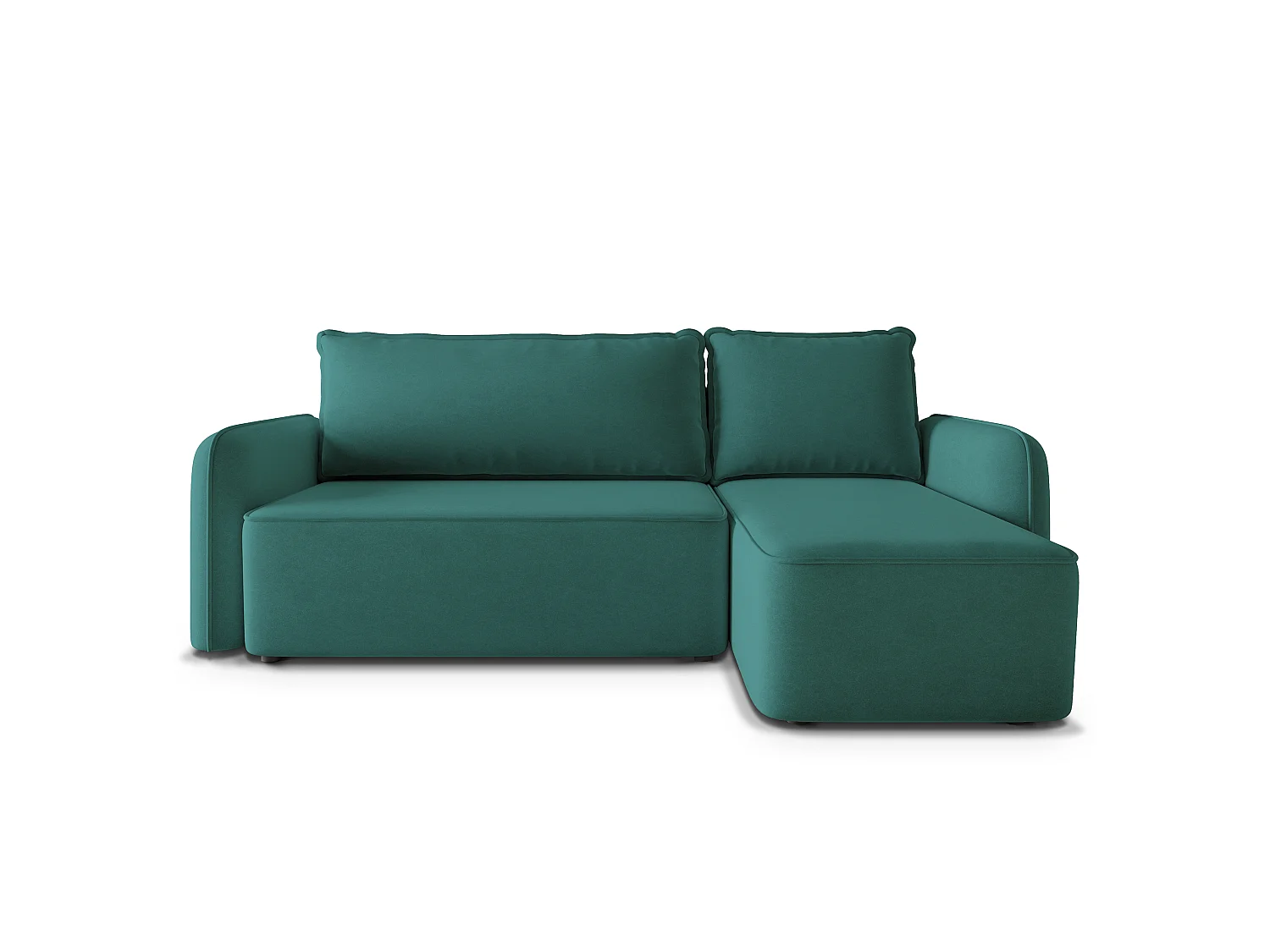 Hoekbank DOLVER, met slaapfunctie, Fluweelstof Blauw