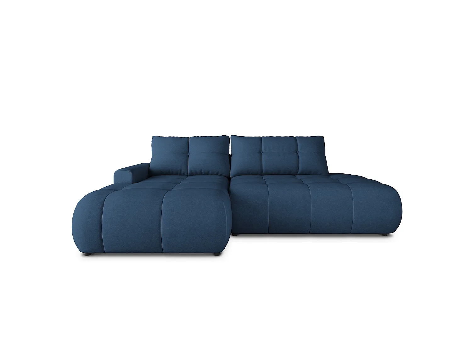 Hoekbank FLUMA, met slaapfunctie, Fluweelstof Blauw